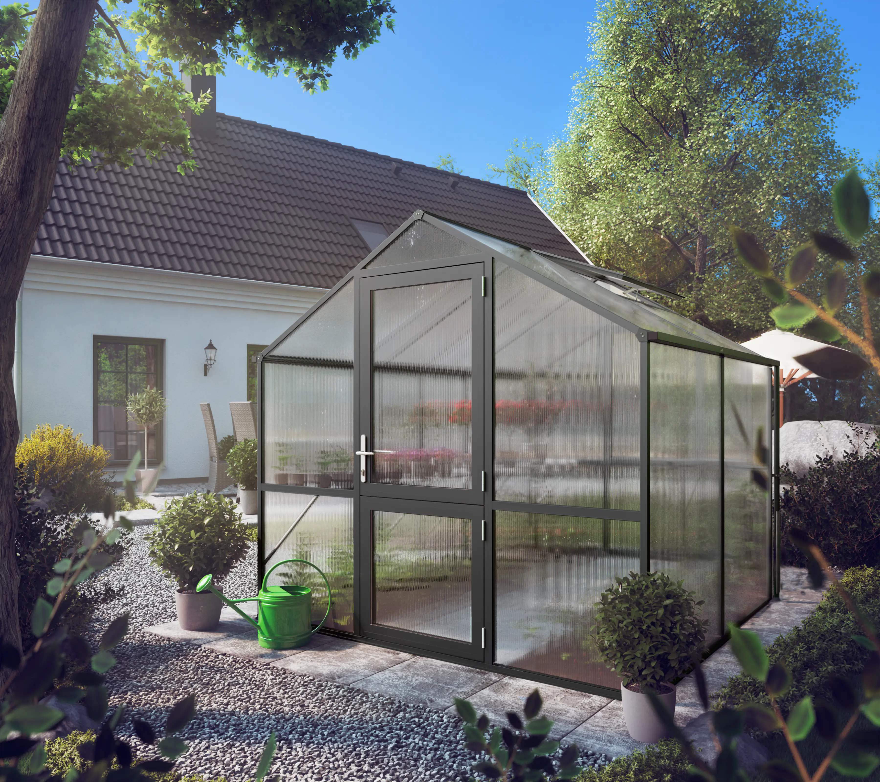 4260120342459 KGT Gewächshaus Rose II 2,17 x 2,33 x 2,15 m, anthrazit-grau