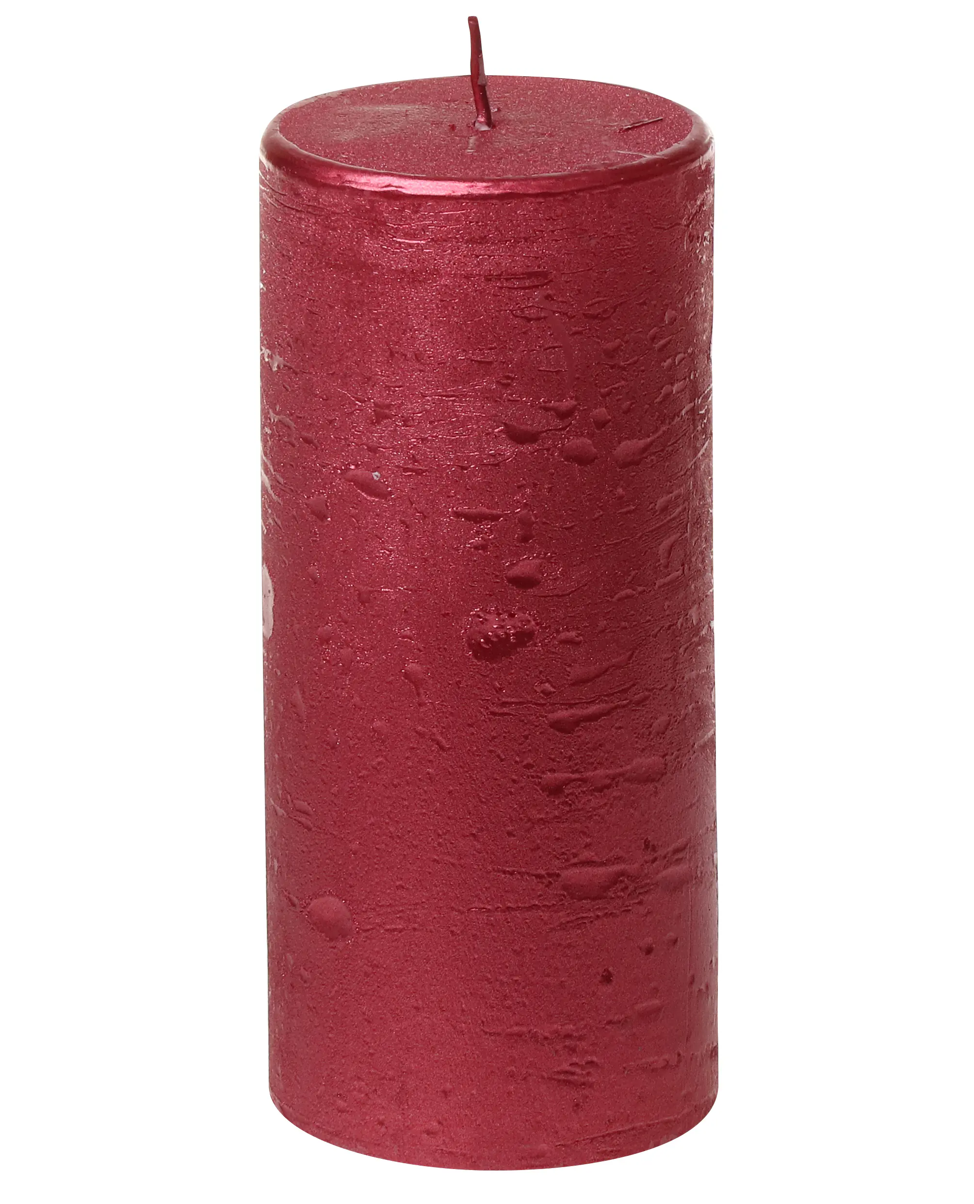 Steinhart Stumpenkerze Rustic-Glanz Ø 6,8 x 15 cm rubin