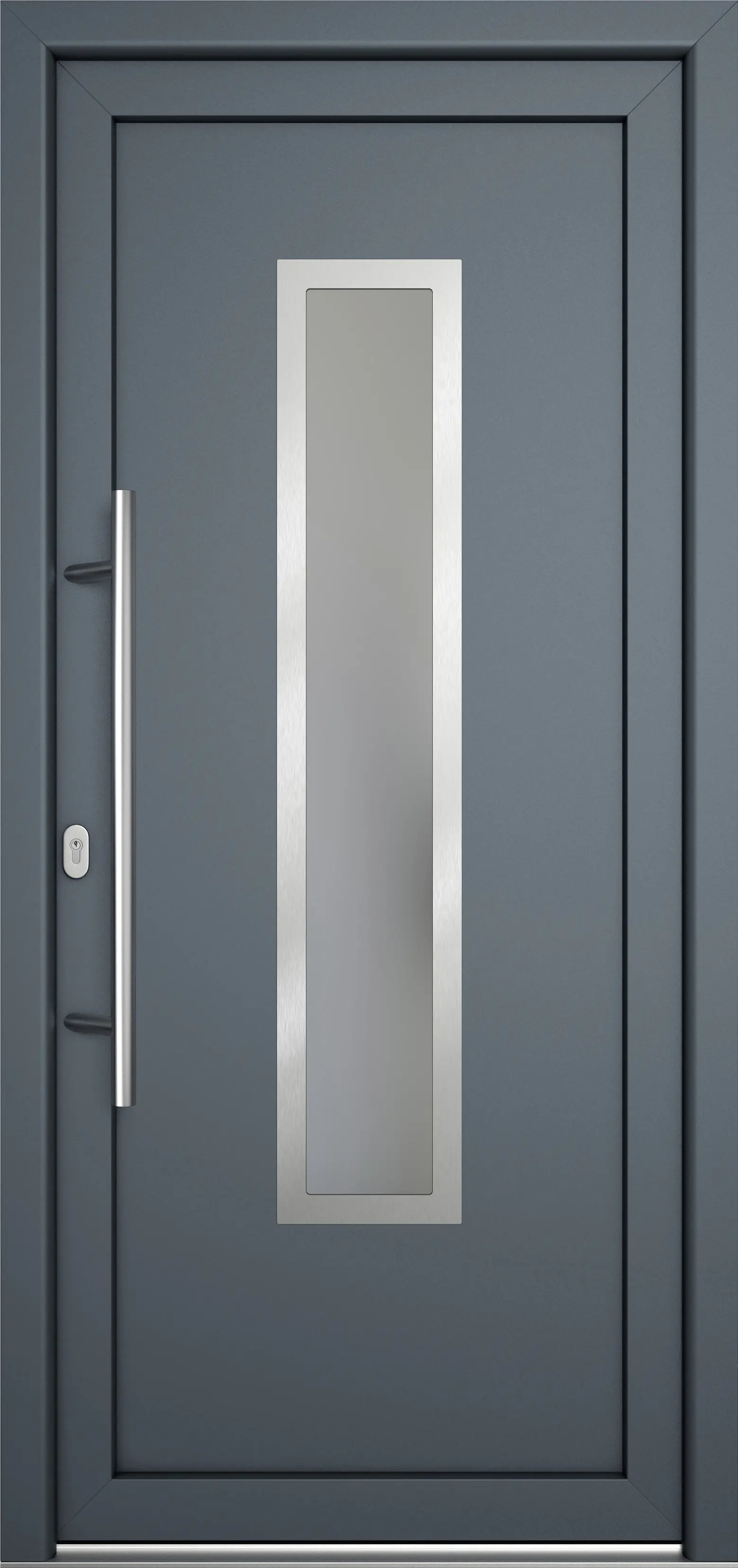 Meeth Haustür Signum Pro PVC Modell 32 88 x 208 cm DIN Links weiß/titan
