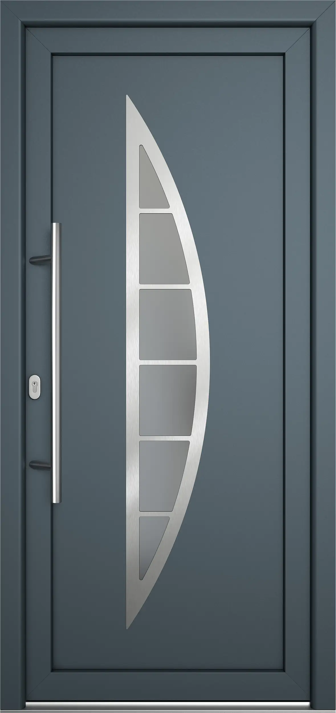 Meeth Haustür Signum PVC Exclusiv PVC Modell 28 98 x 200 cm, DIN links, weiß/titan