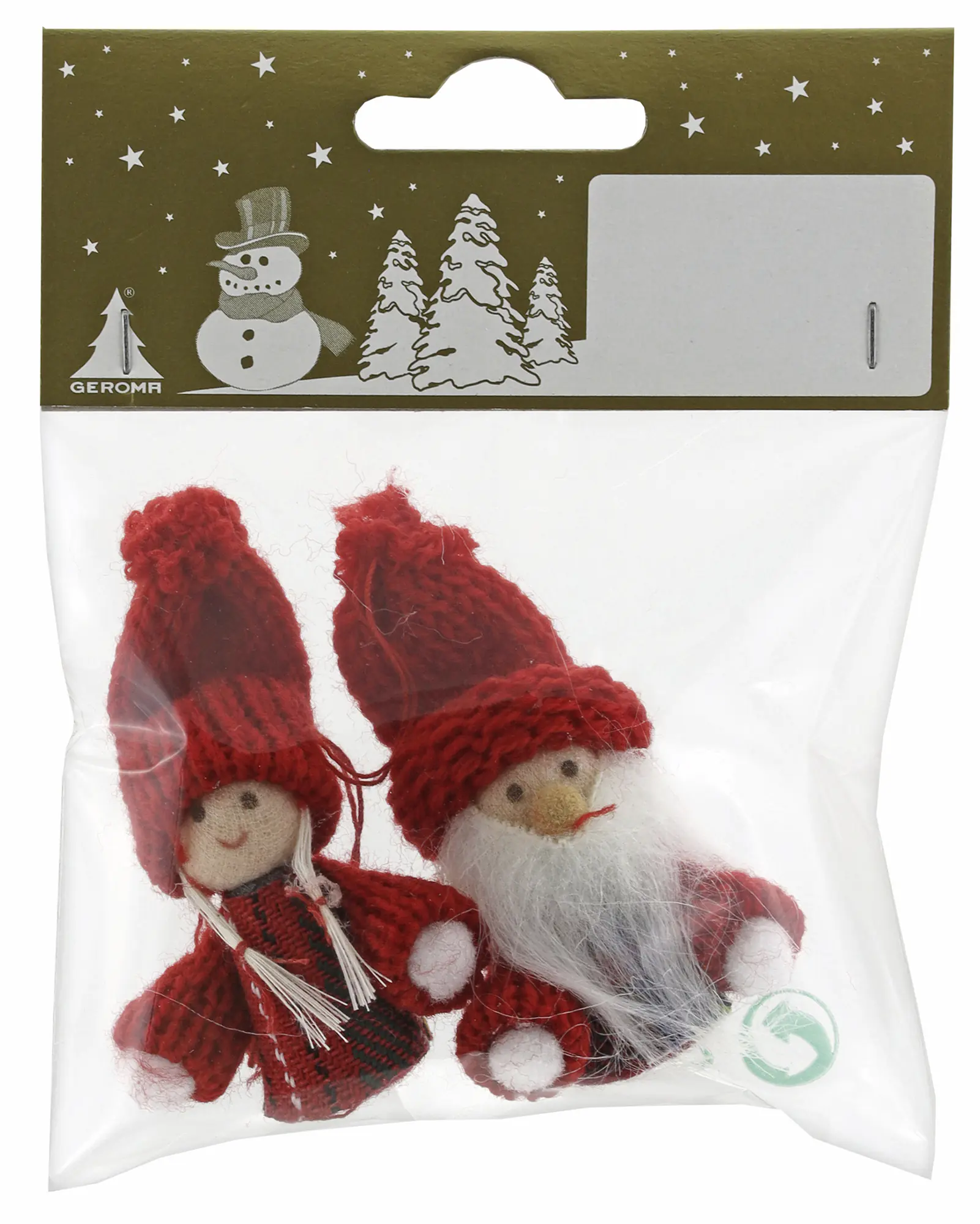 Weihnachtsanhänger Weihnachten Figuren  6 cm rot weiß 2 Stück