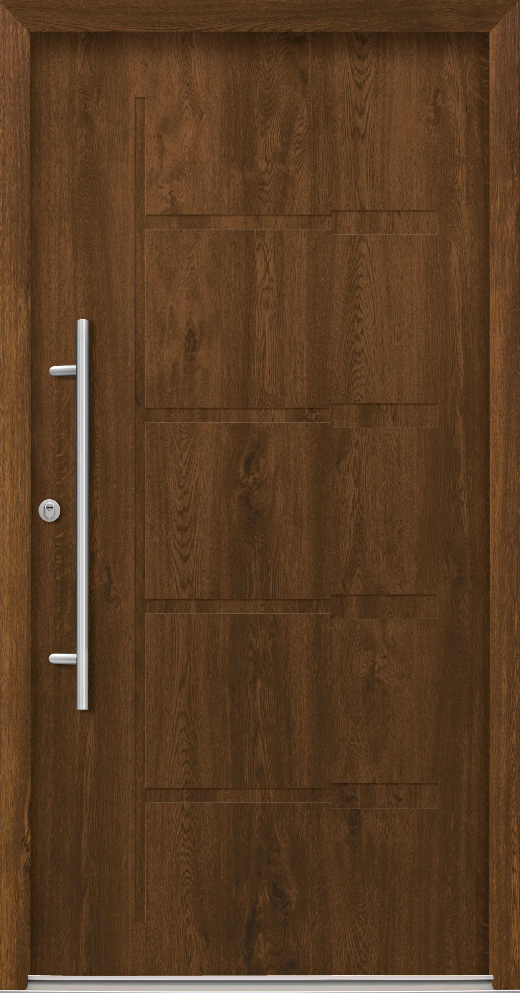 Splendoor Haustür Passivedoor Premium H1 RC2 Nussbaum DIN Links 100 x 210 cm