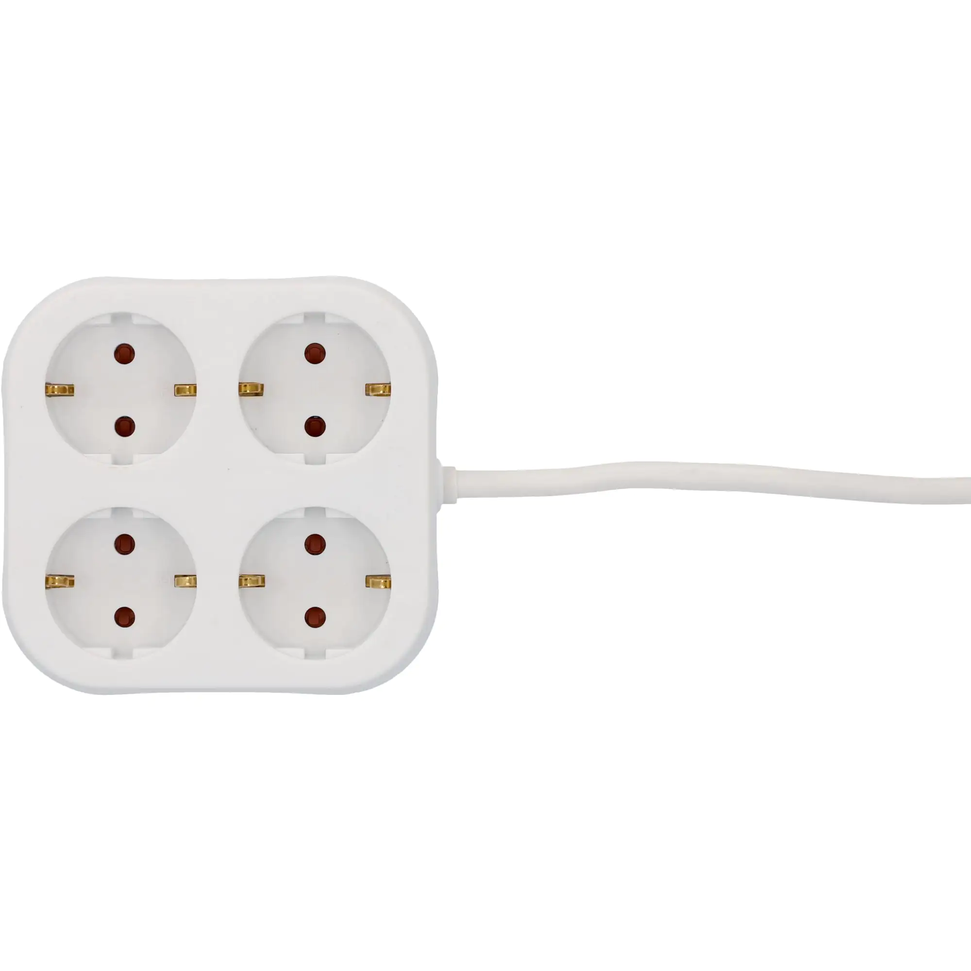 Unitec Steckdosenleiste 4-fach 1,4m quadratisch, weiß