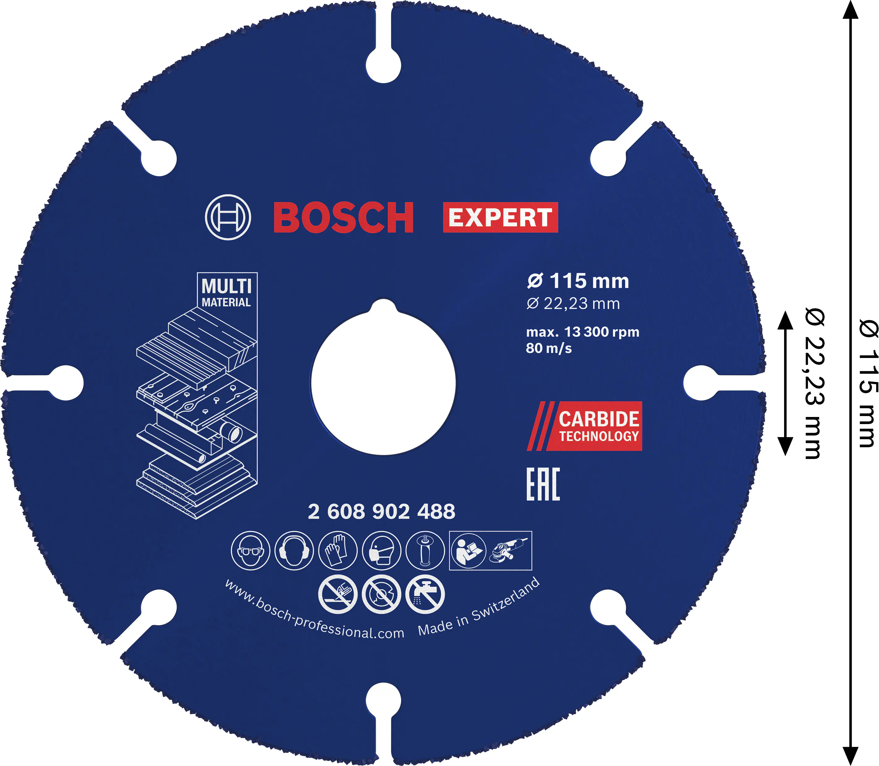 Bosch Expert Trennscheibe Carbide Multi Wheel Ø 115 mm Bohrung 22,23 mm