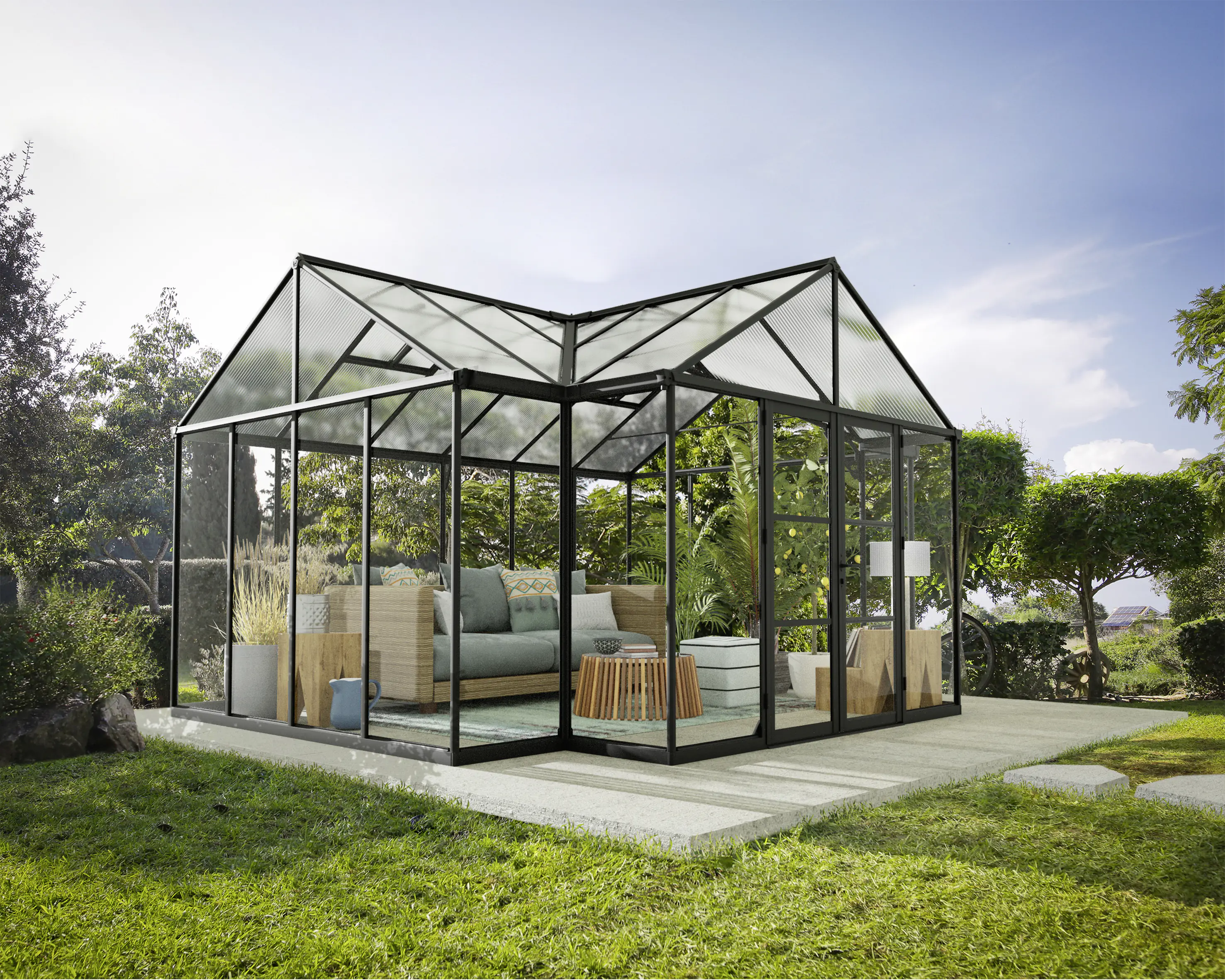 Canopia Gewächshaus Triomphe Alu schwarz 380 x 303 cm