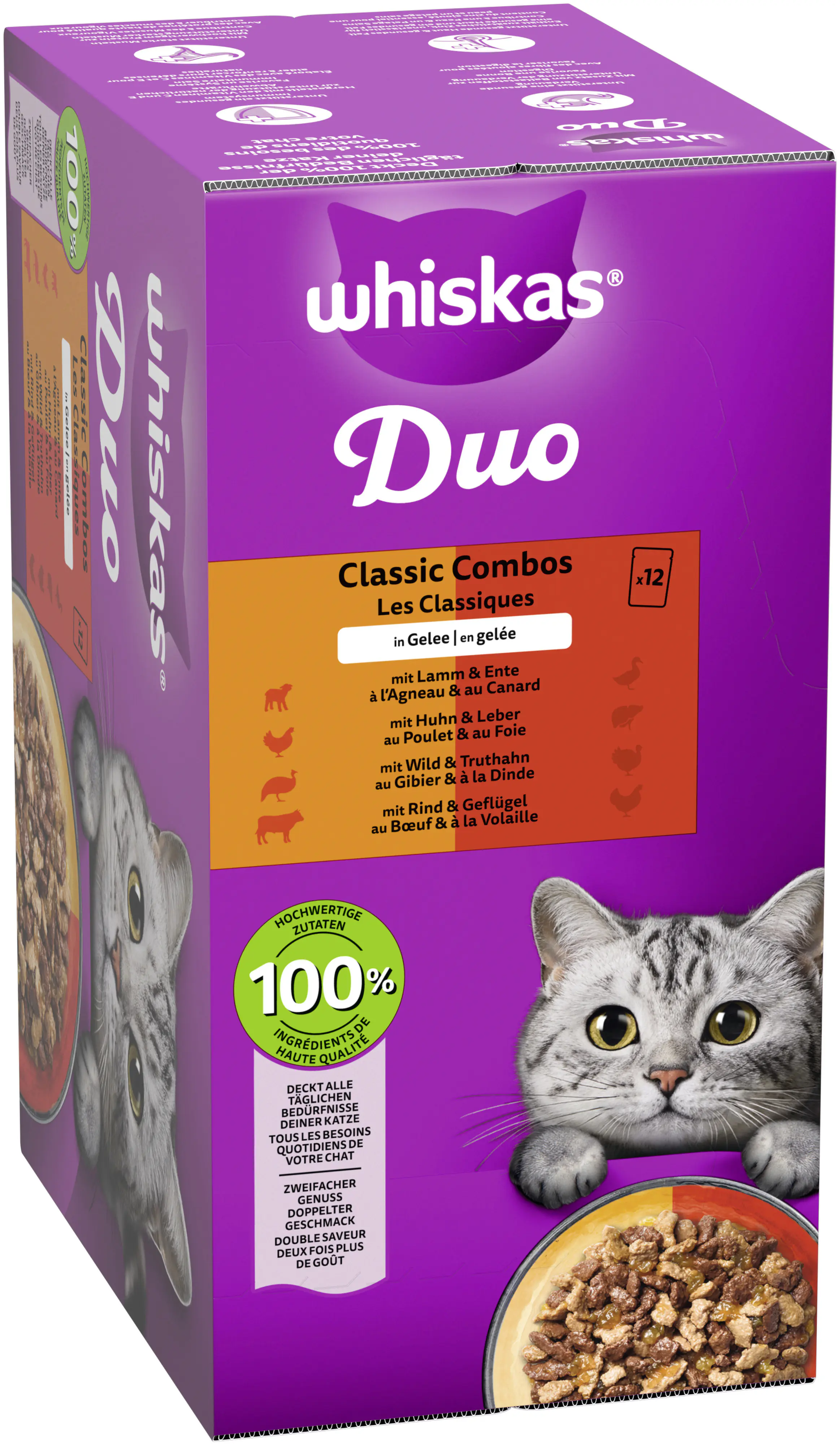 Whiskas Multipack Duo Classic Combos in Gelee Katzenfutter 12 x 85 g