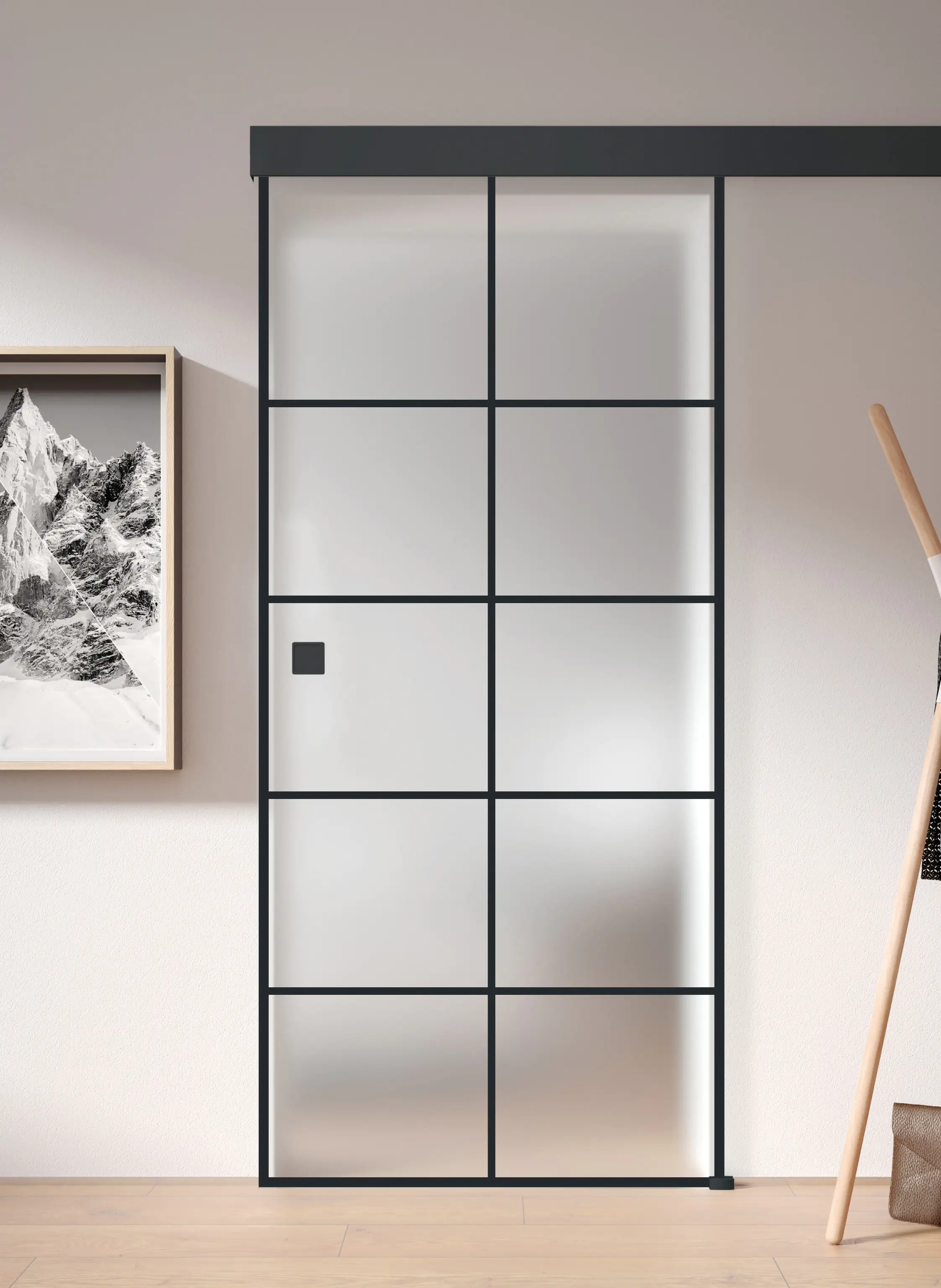 4250189117433 Ambiente Glas-Schiebetür Black Satinato Dekor S 76/20 ESG