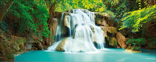 4251050564493 Deco-Glas Bild - Wasserfall 125 x 50 cm
