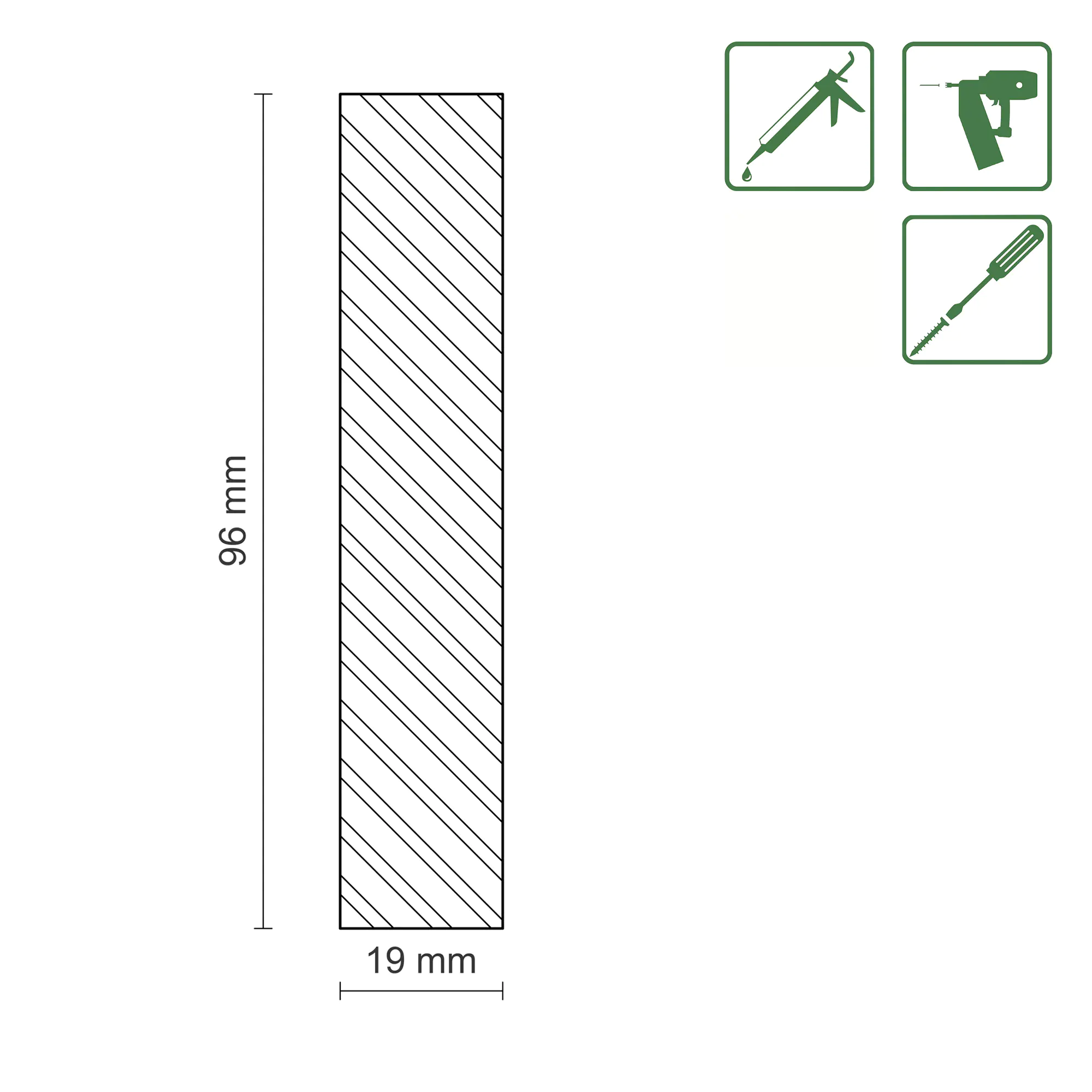 FN Neuhofer Flachleiste 100 cm 96 x 19 mm Fichte/Kiefer