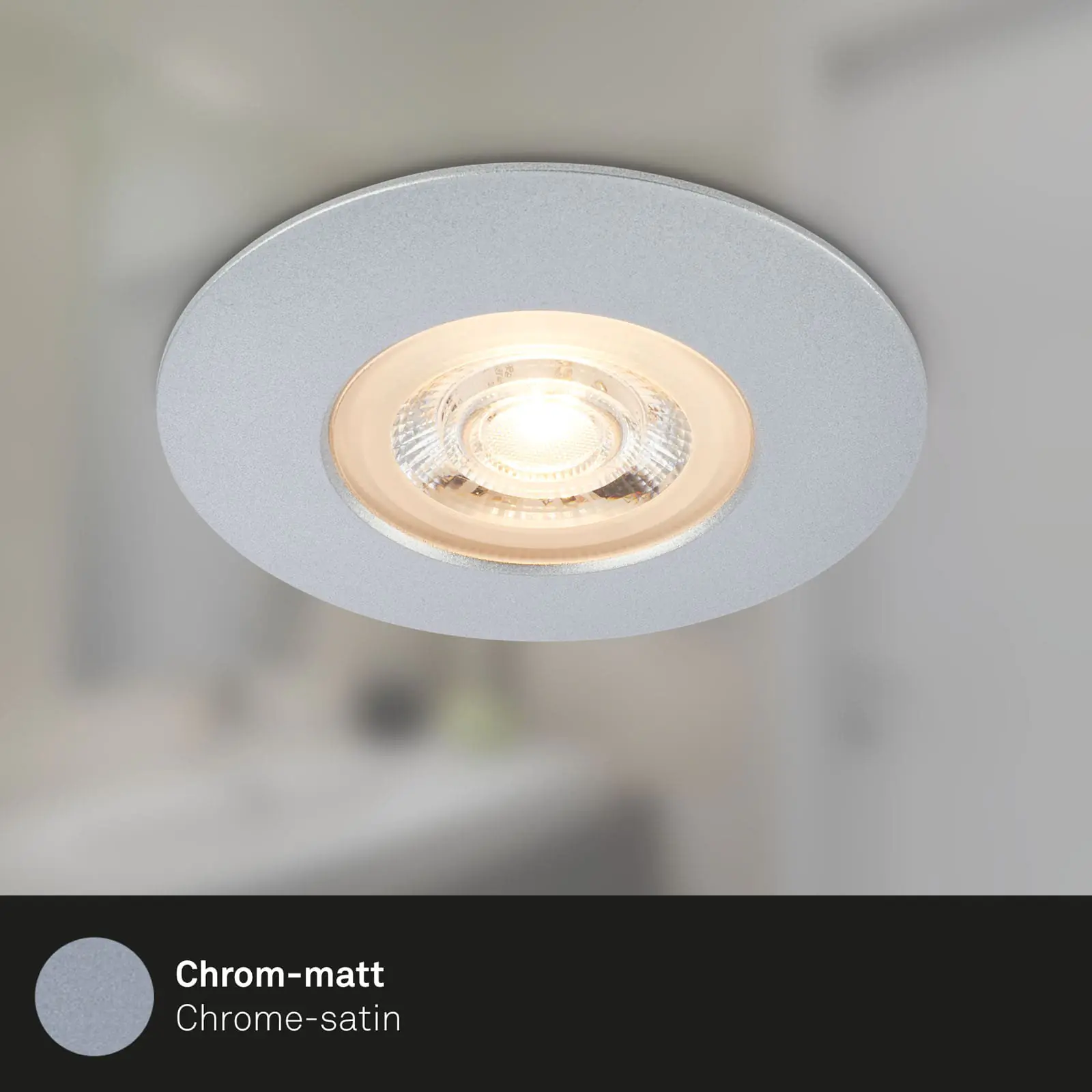 Di-Ka LED Einbauleuchte Kulana 3er Set chrom-matt Ø 9 cm 4,9W, warmweiß Di-Ka LED Einbauleuchte Kulana 3er Set chrom-matt Ø 9 cm 4,9W, warmweiß