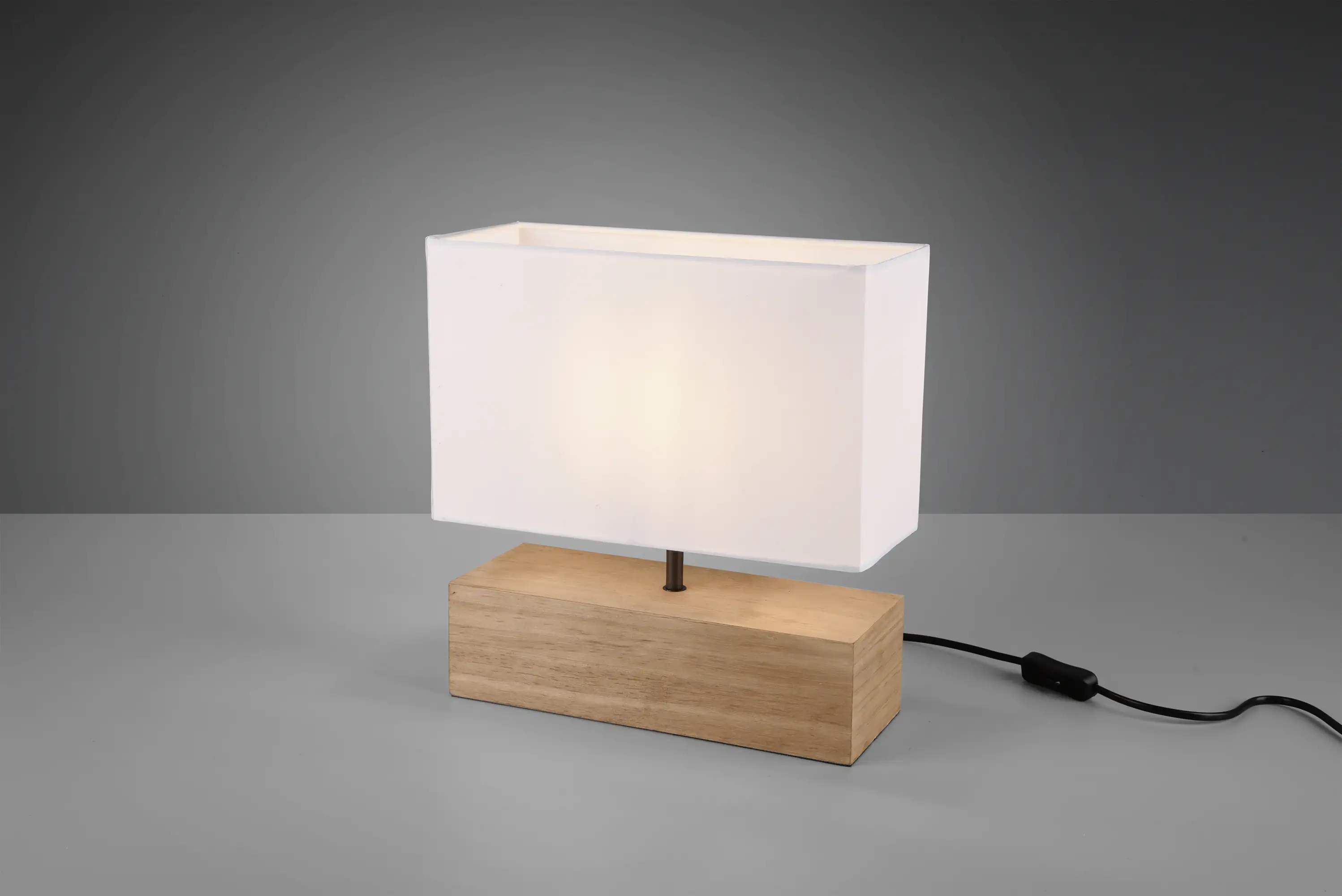 Reality Leuchten Tischleuchte Woody rechteckig holzfarbig