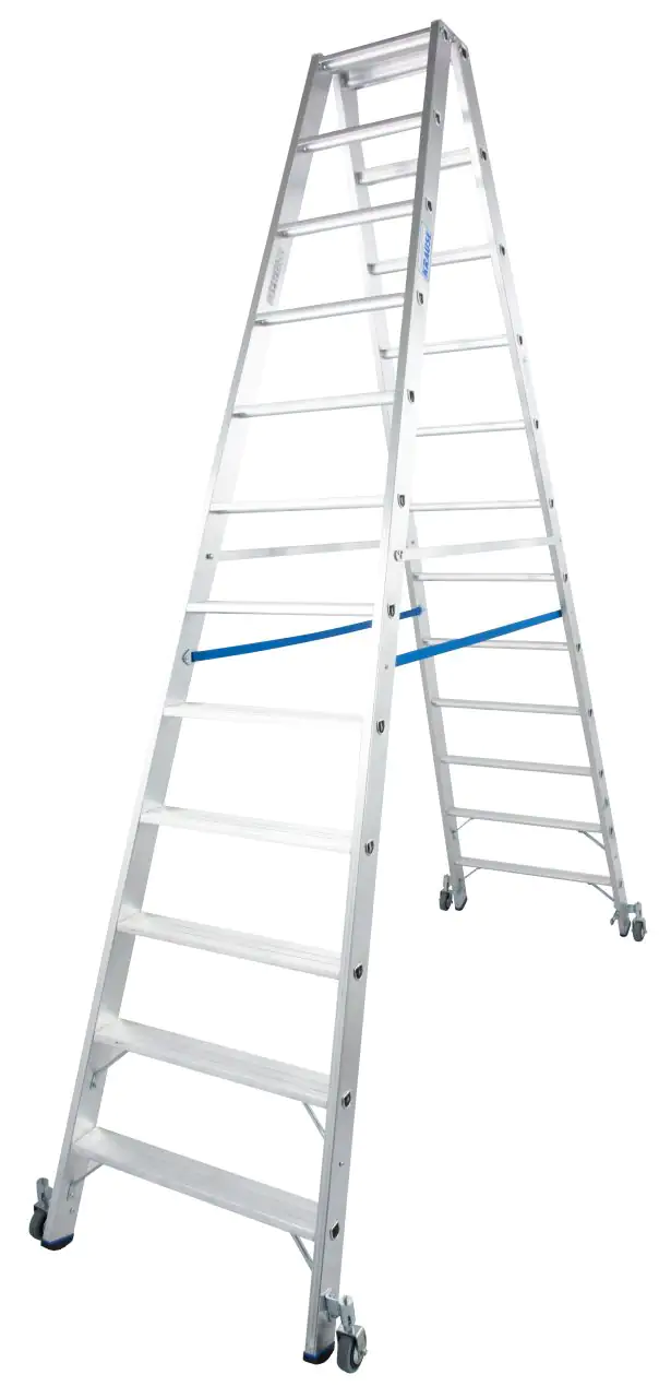 4009199124883_1 Krause Aluminium-Doppelleiter STABILO fahrbar 4,35 m