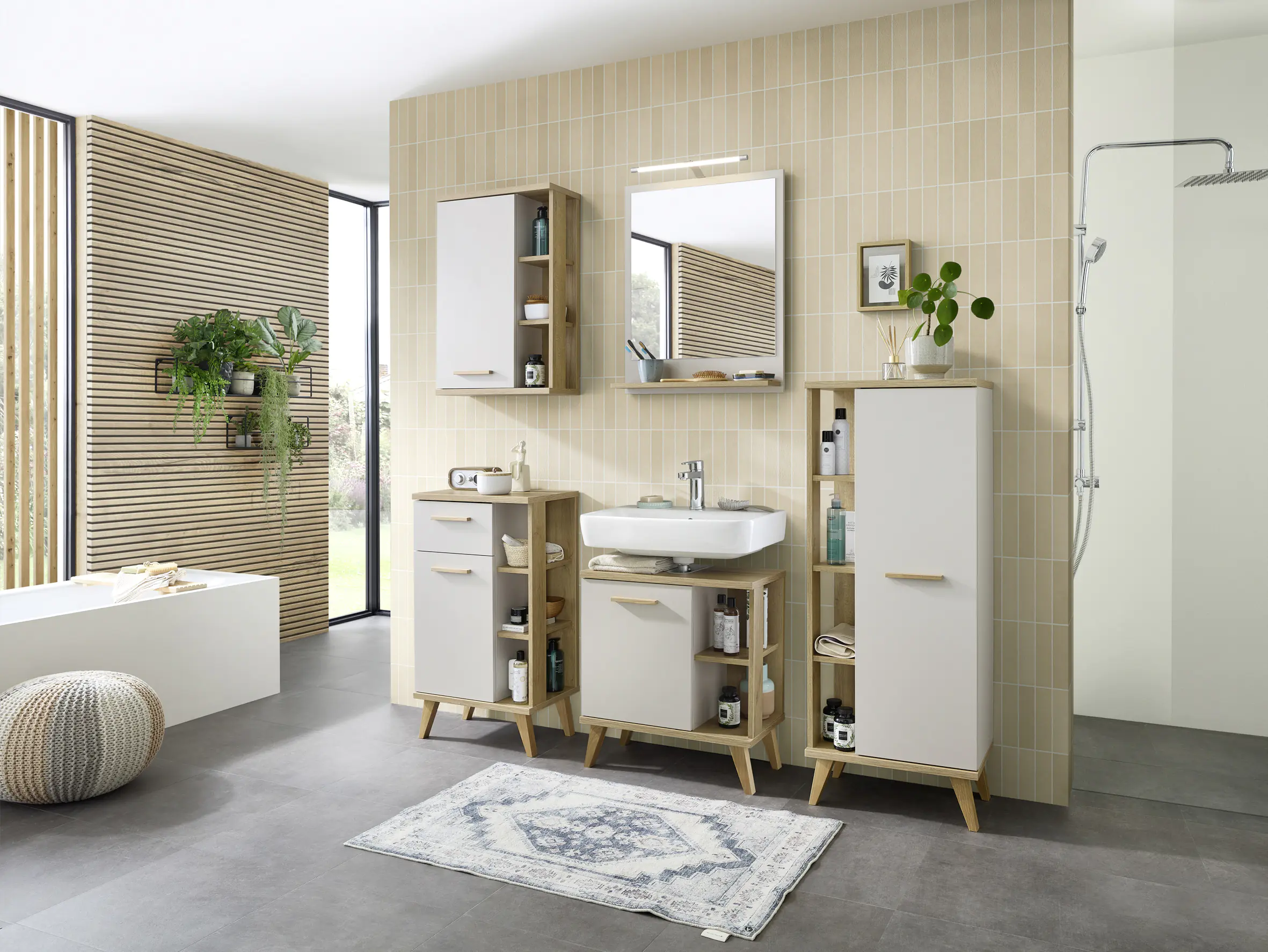 Pelipal Spiegel Quickset mit Ablage Kaschmir/Riviera Eiche 60 cm