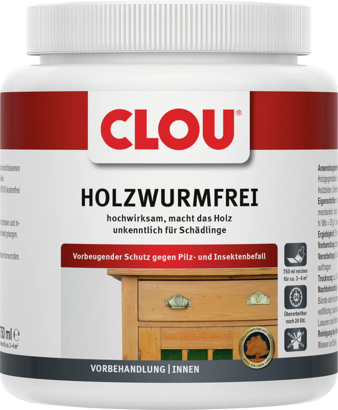 Clou Holzschutz Holzwurmfrei 750 ml