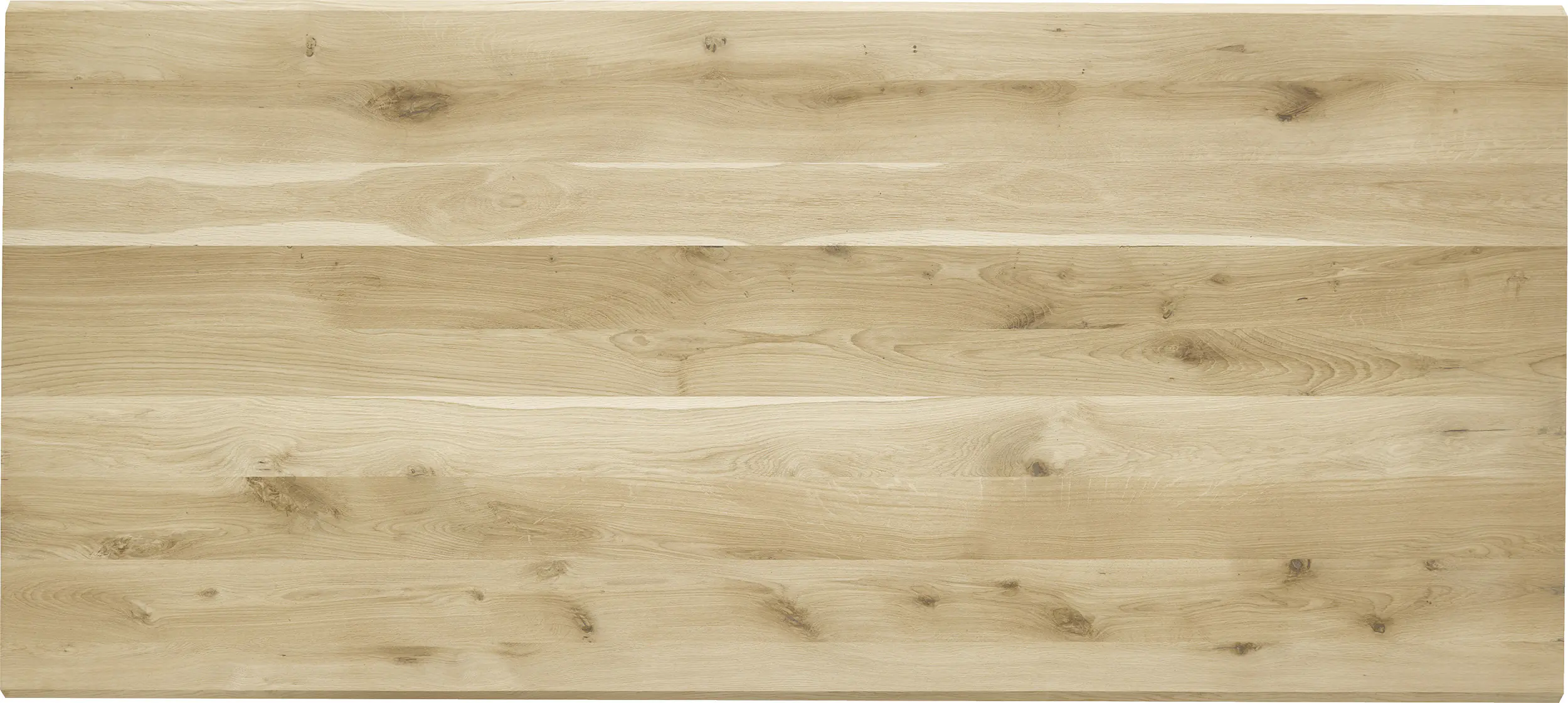 Tischplatte Eiche natur rustik mit Swiss Kante 200 x 90 cm 26 mm