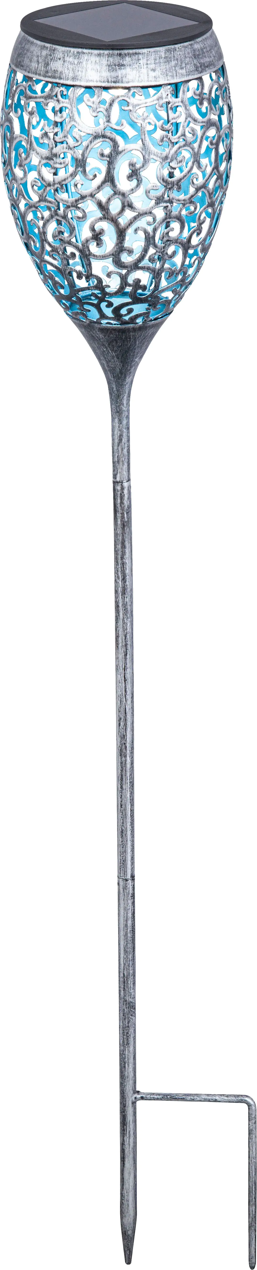 TrendLine LED Solarfackel Ornament 75,5 cm silber