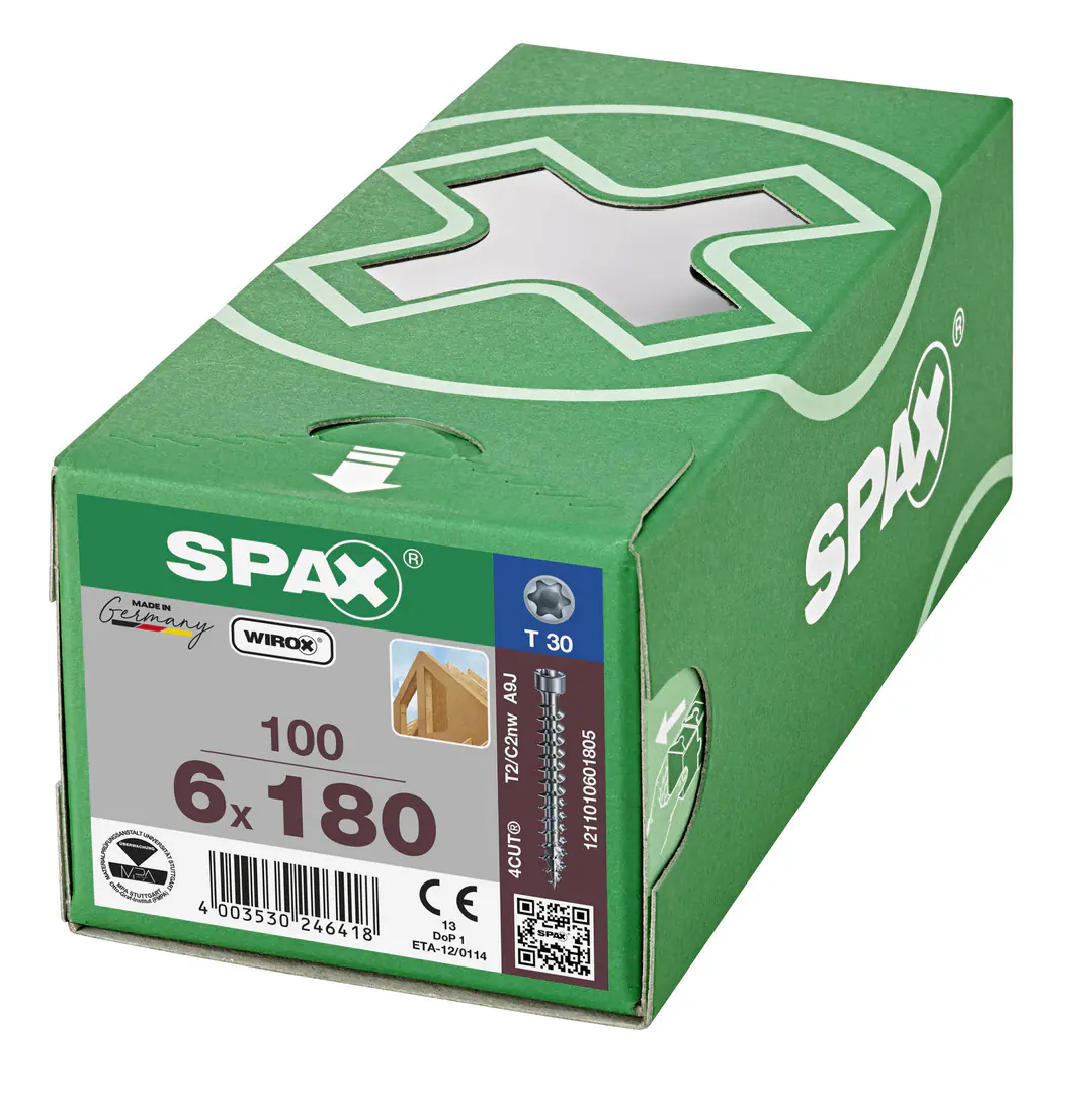 Spax Holzbauschrauben 6.0 x 180 mm TX 30 Zylinderkopf - 100 Stk.