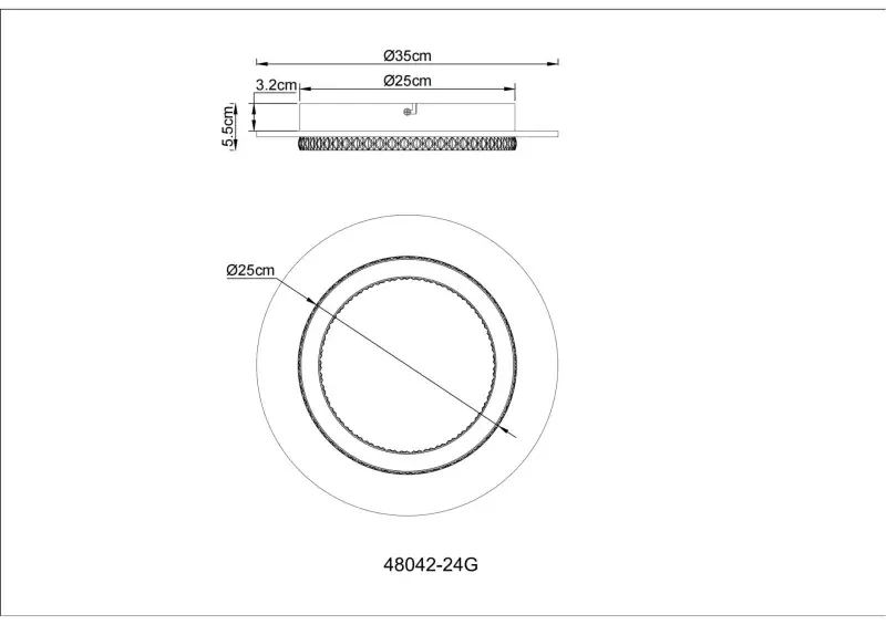 Globo Deckenleuchte Jayden 35 x 5,5 cm Ø x H gold CCT