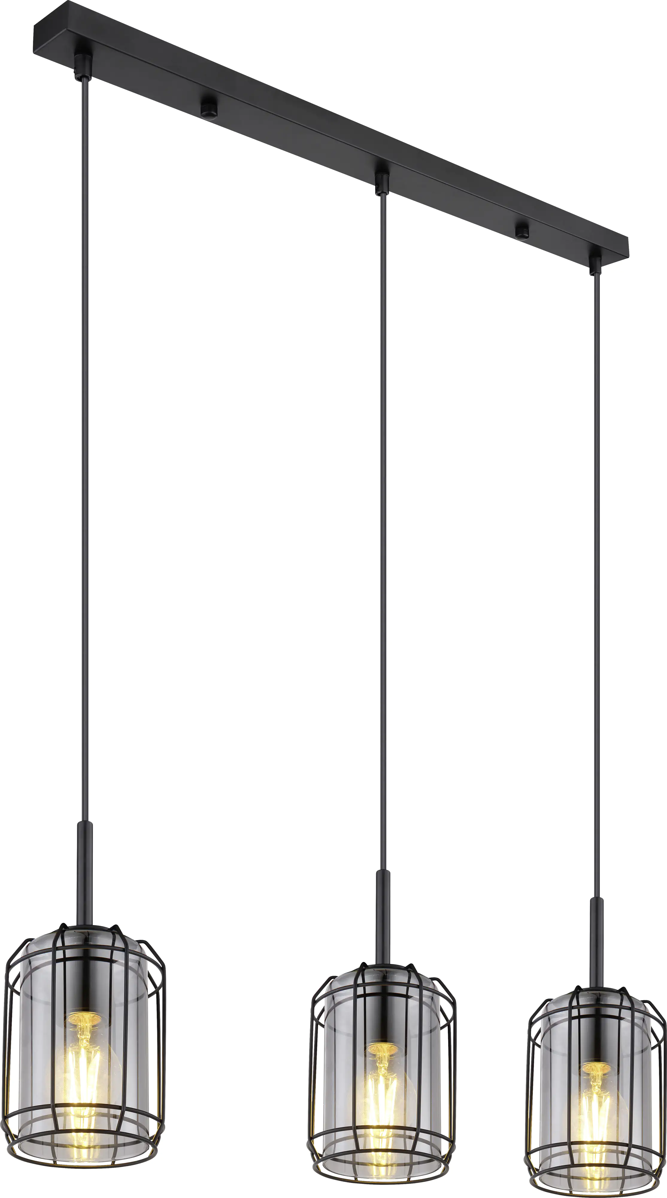 Globo 3er Hängeleuchte Kammi schwarz 77 x 13 cm 3 x E 27 max. 60 W dimmbar