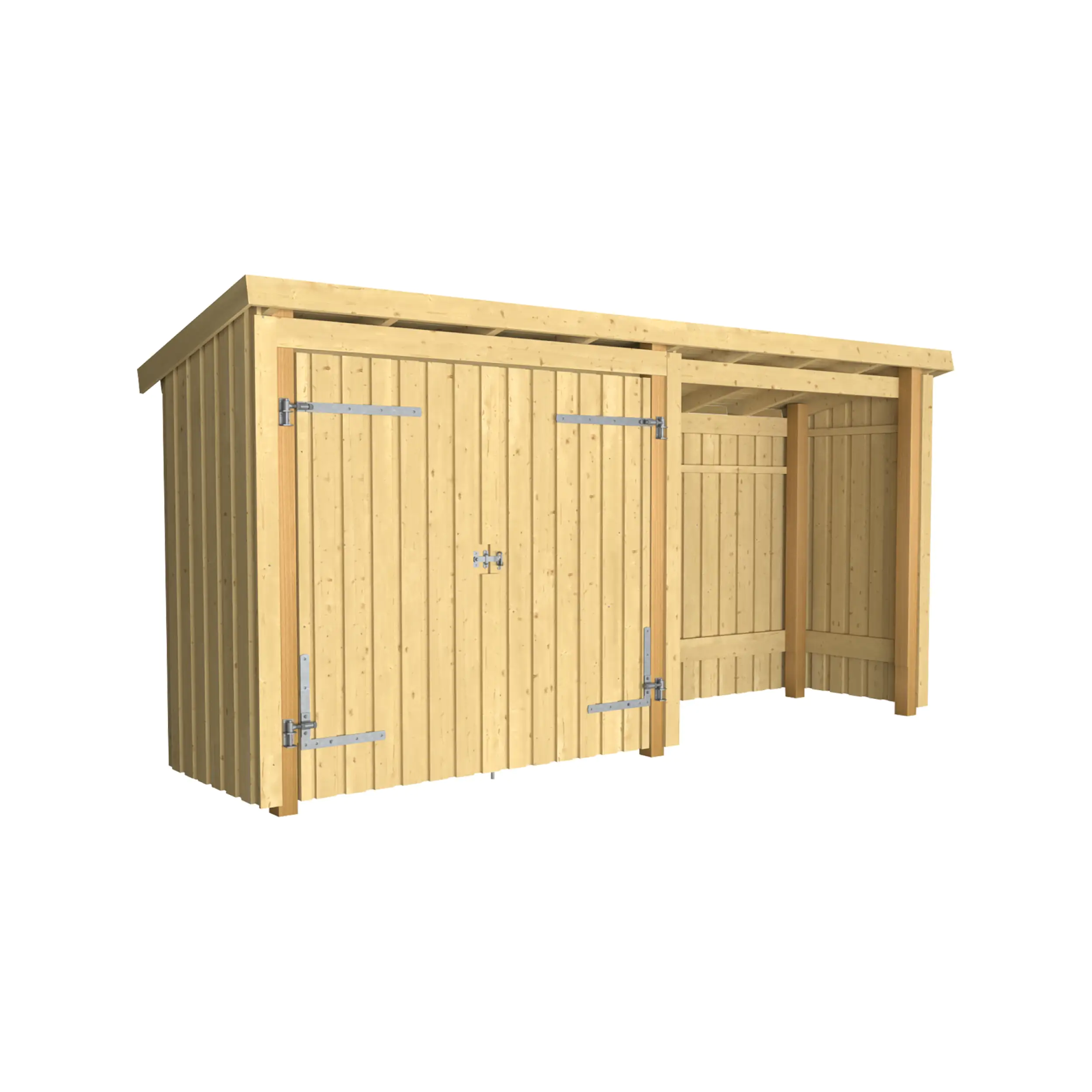 Plus Gartenhaus Nordic Multi 416 x 99 cm natur mit Doppeltür Plus Gartenhaus Nordic Multi 416 x 99 cm natur mit Doppeltür
