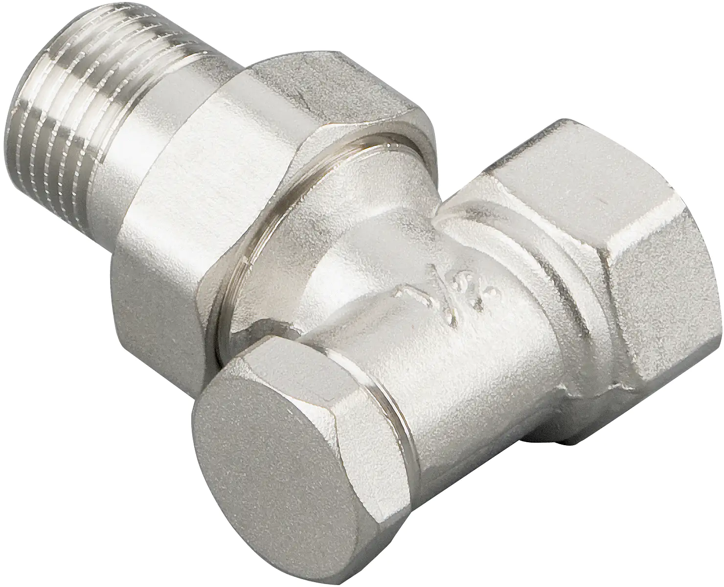 sanicomfort Heizkörperverschraubung 1/2", Eckform, vernickelt