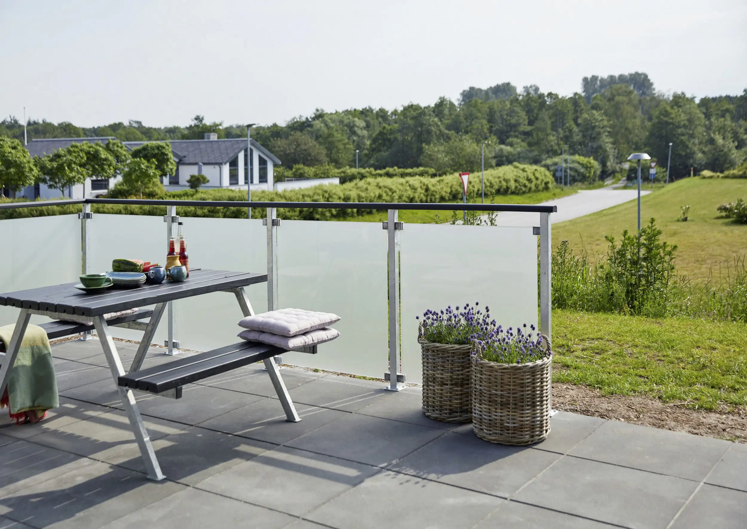 Plus Handlauf Mahagoni 3,6 x 189 cm schwarz für Stahlpfosten