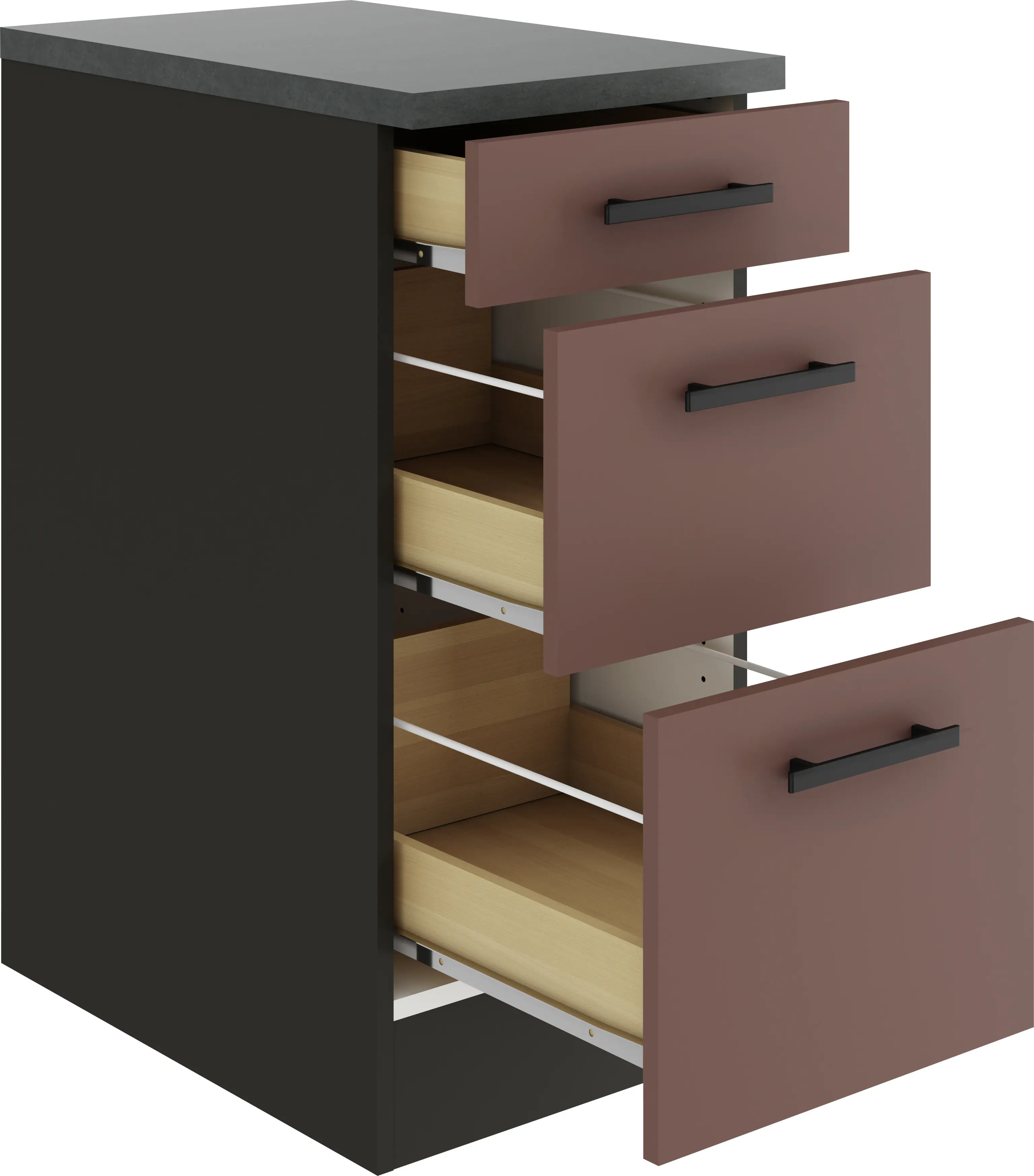 Optifit Unterschrank Nizza 407 rostrot/anthrazit matt 40 cm 