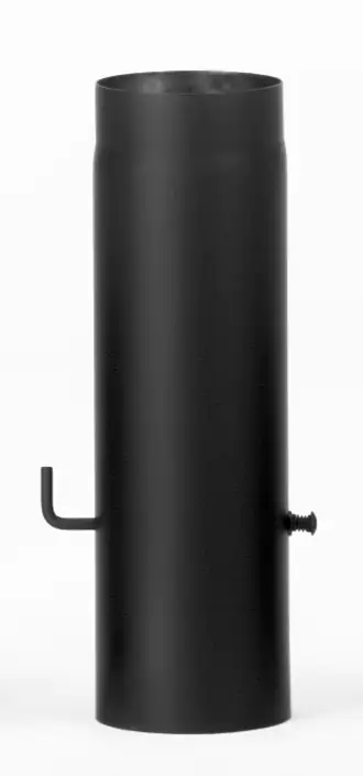 FireFix Ofenrohr Ø 130 mm, 50 cm, mit Drosselklappe, schwarz