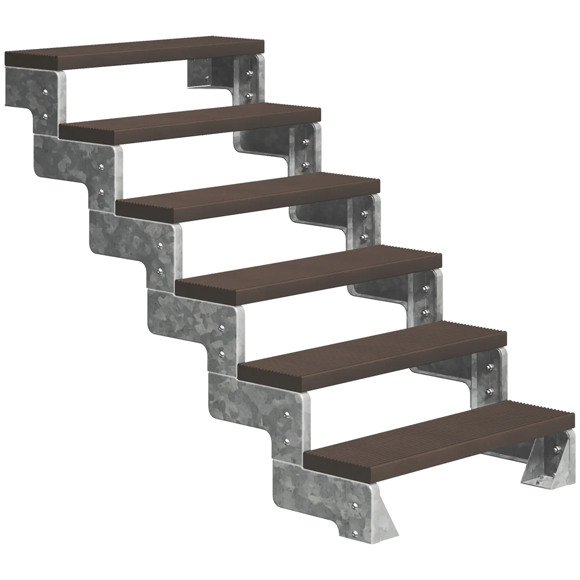 Dolle Außentreppe Gardentop 6 Stufen ohne Geländer, Breite 80 cm, Trimax, dunkelbraun