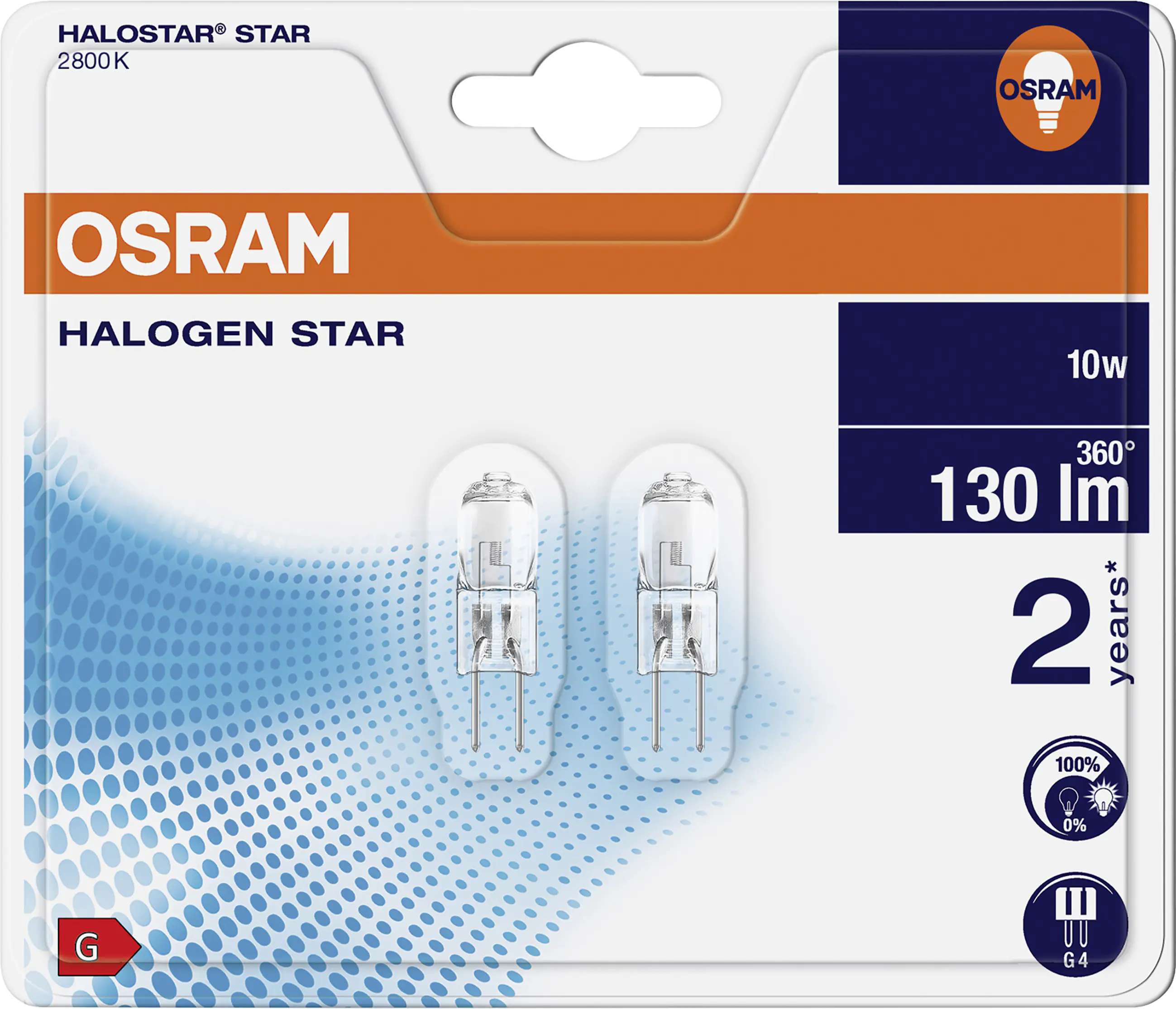 Osram Halogen Sockellampe Halostar G4 10W 2er-Pack warmweiß, dimmbar, klar Osram Halogen Sockellampe Halostar G4 10W 2er-Pack warmweiß, dimmbar, klar