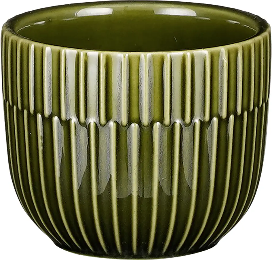 Mica Decorations Übertopf Keramik Sara dunkelgrün Ø 8 x 6 cm
