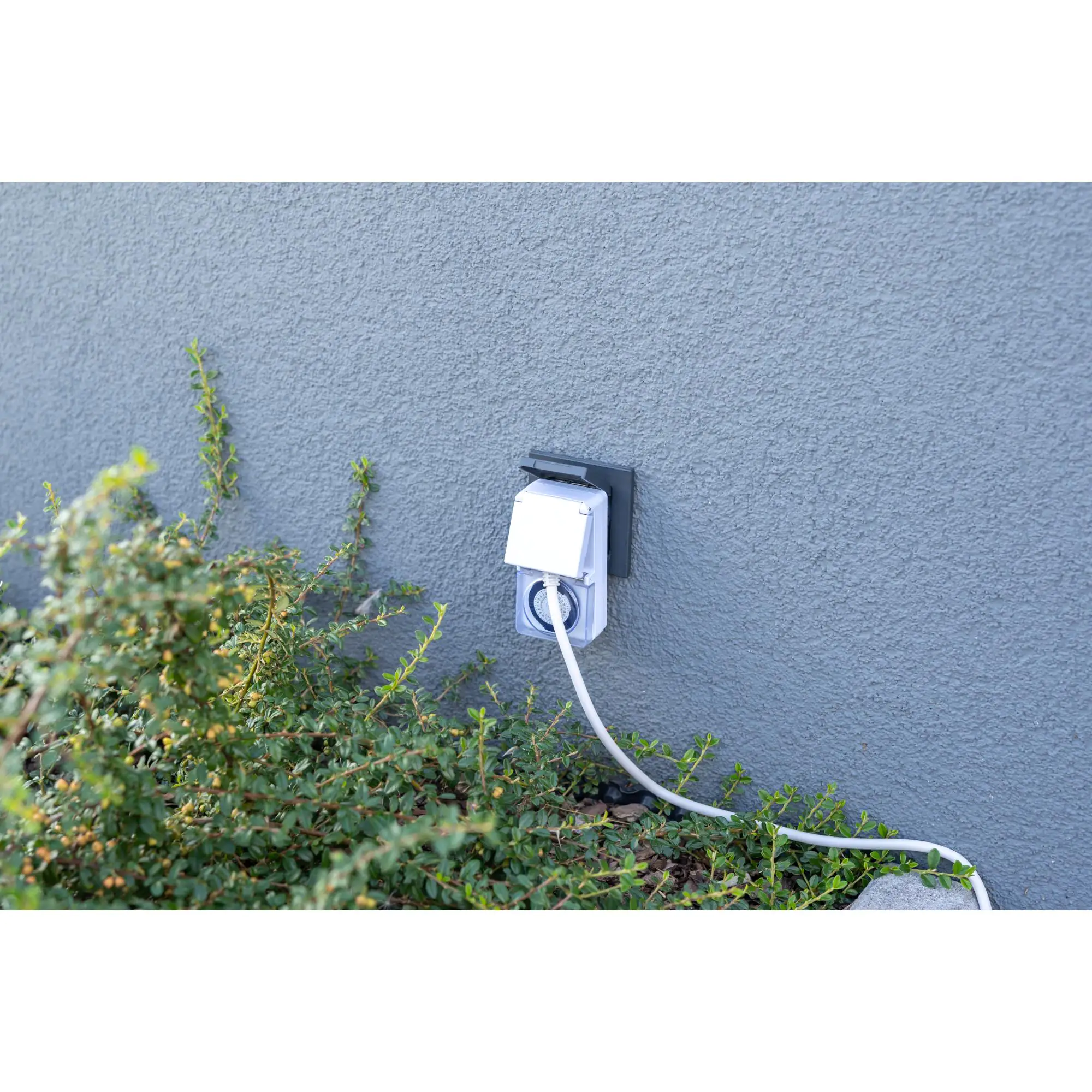 Tageszeitschaltuhr analog, mini, für außen, IP44, weiß