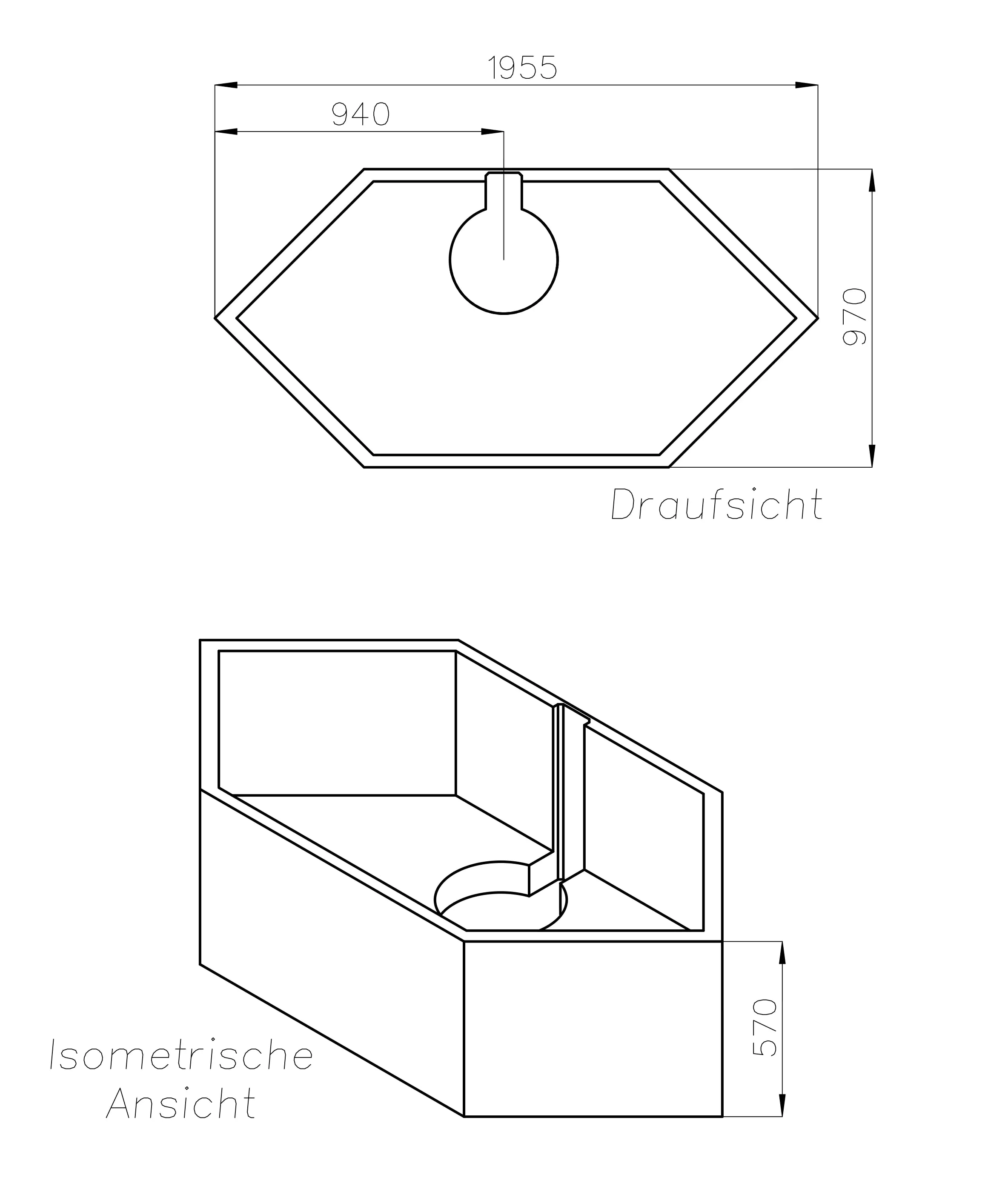 Ottofond Wannenträger Corsica 1955 x 970 mm