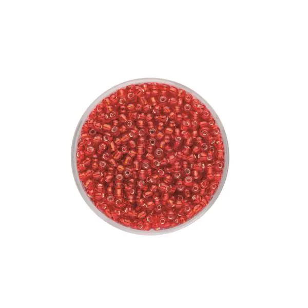 Glorex Rocailles Silbereinzug 2,6 mm 17 g, rot