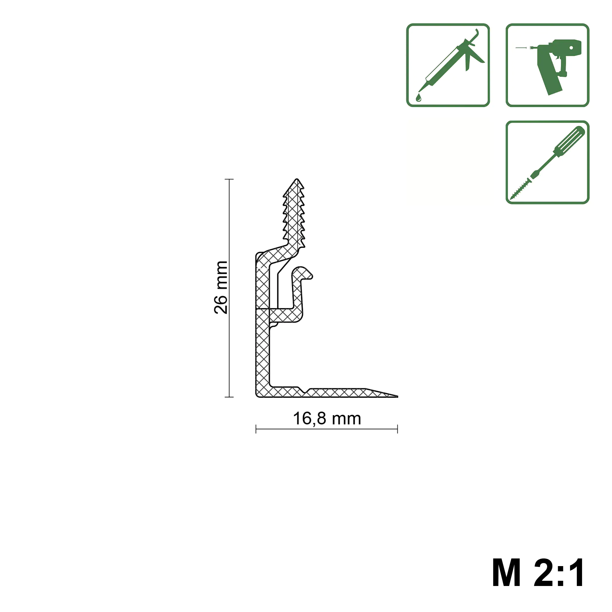 Leistenclip schwarz Leistenclip schwarz