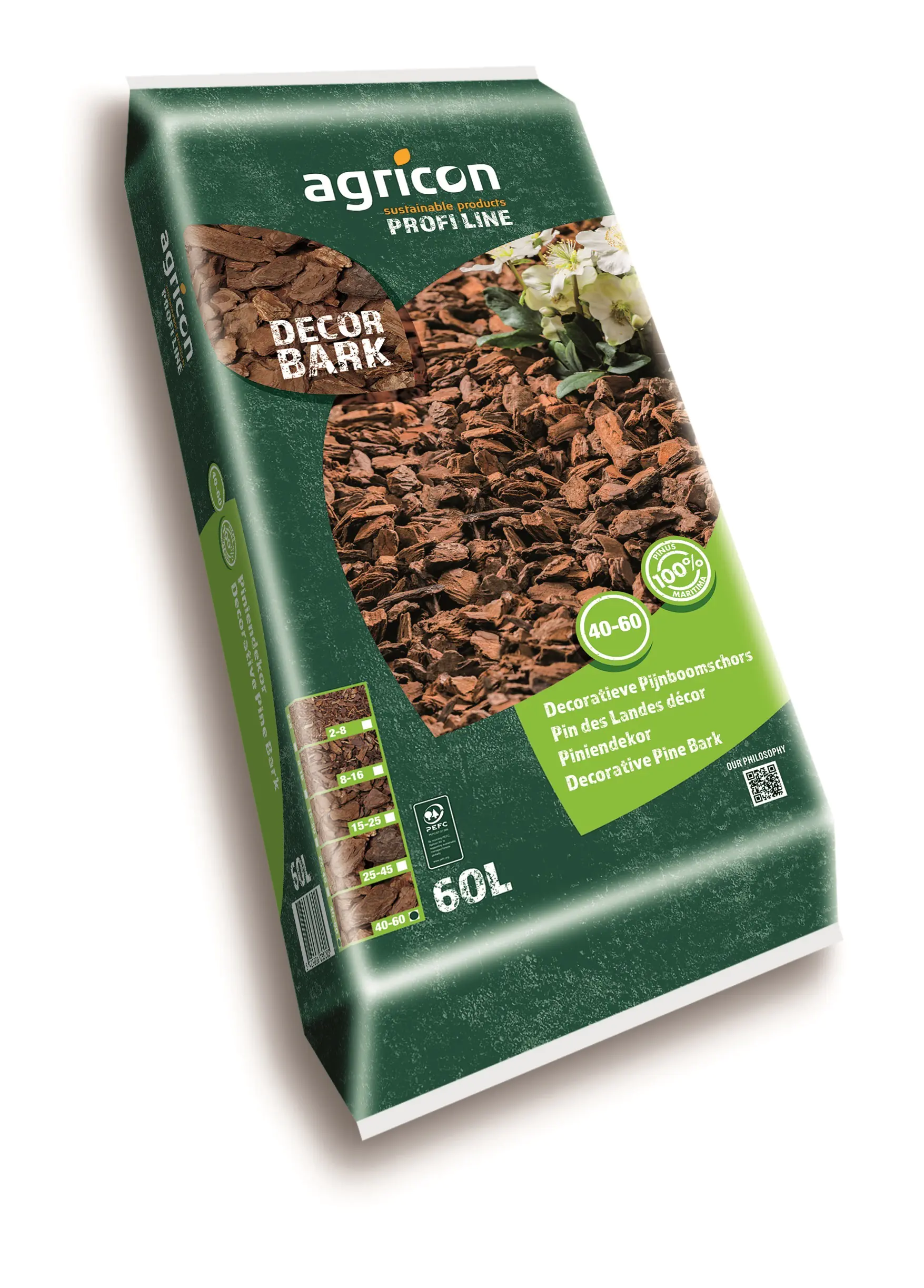 Agricon Pinienrinde Excellent 40 - 60 mm Körnung 60 L Agricon Pinienrinde Excellent 40 - 60 mm Körnung 60 L