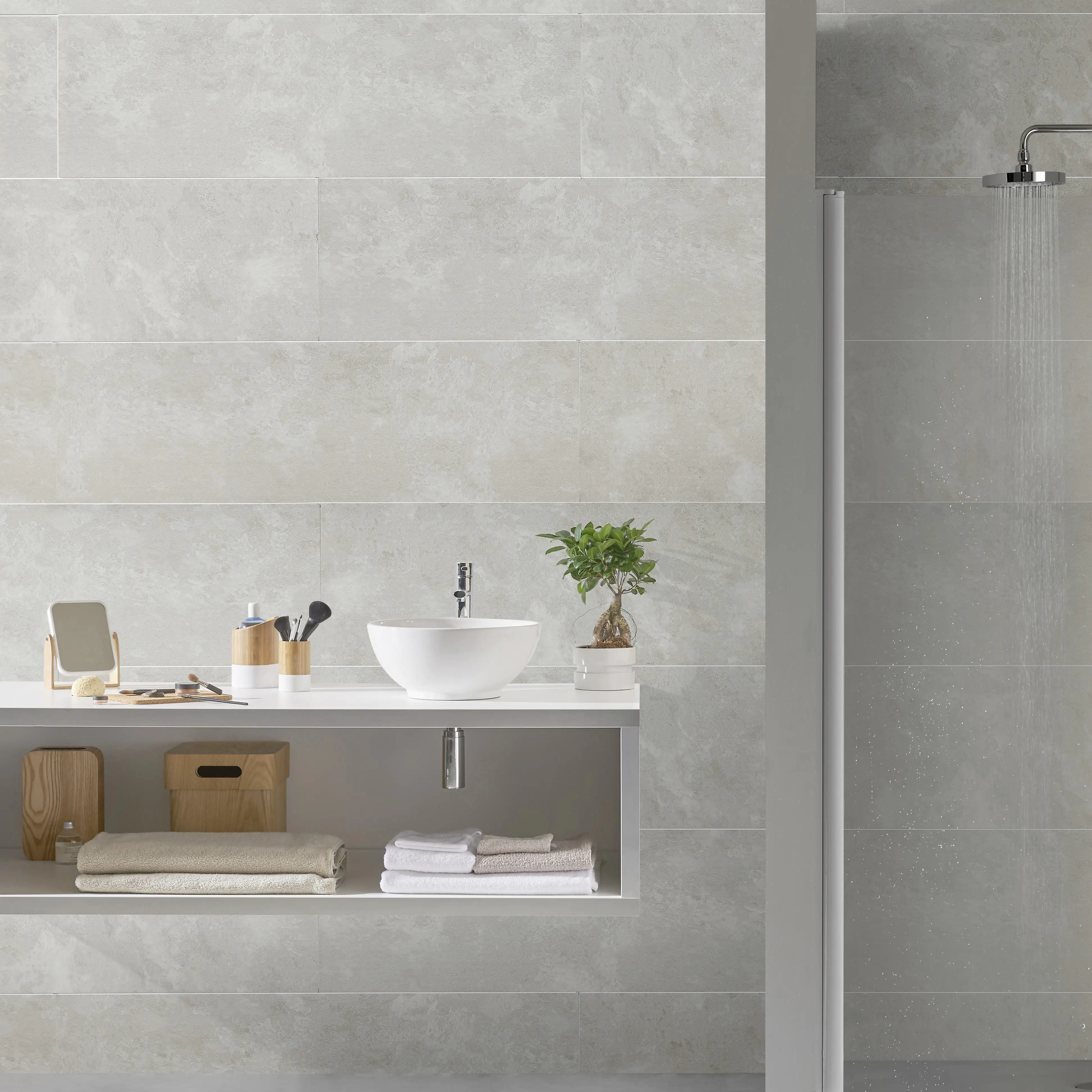 Grosfillex Kunststoffpaneele Element Compact 120 x 37,5 cm 8 mm Beton taupe