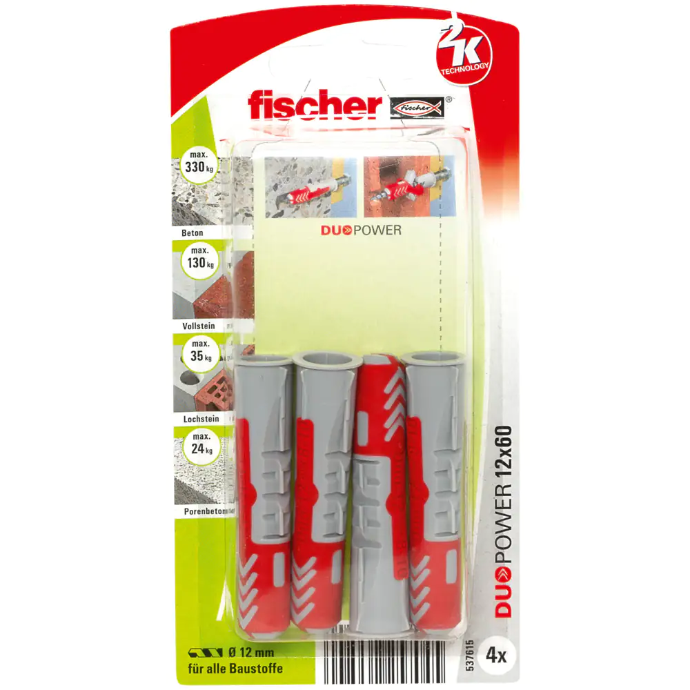 Fischer Dübel Duopower 12.0 x 60 mm - 4 Stück Fischer Dübel Duopower 12.0 x 60 mm - 4 Stück