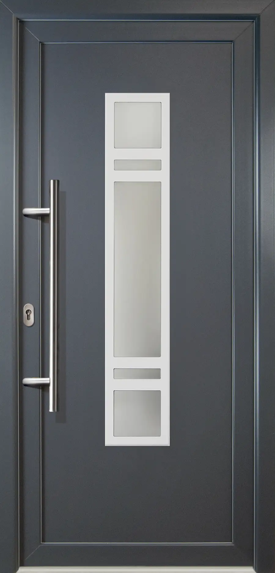 4060691160717 Meeth Haustür Signum PVC Modell 83 108 x 200 cm, DIN links, weiß/titan