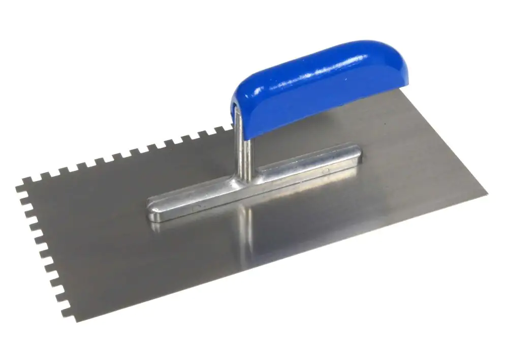 Zahnglättekelle 280 x 130 mm, Zahnung 6 x 6 mm Stahl