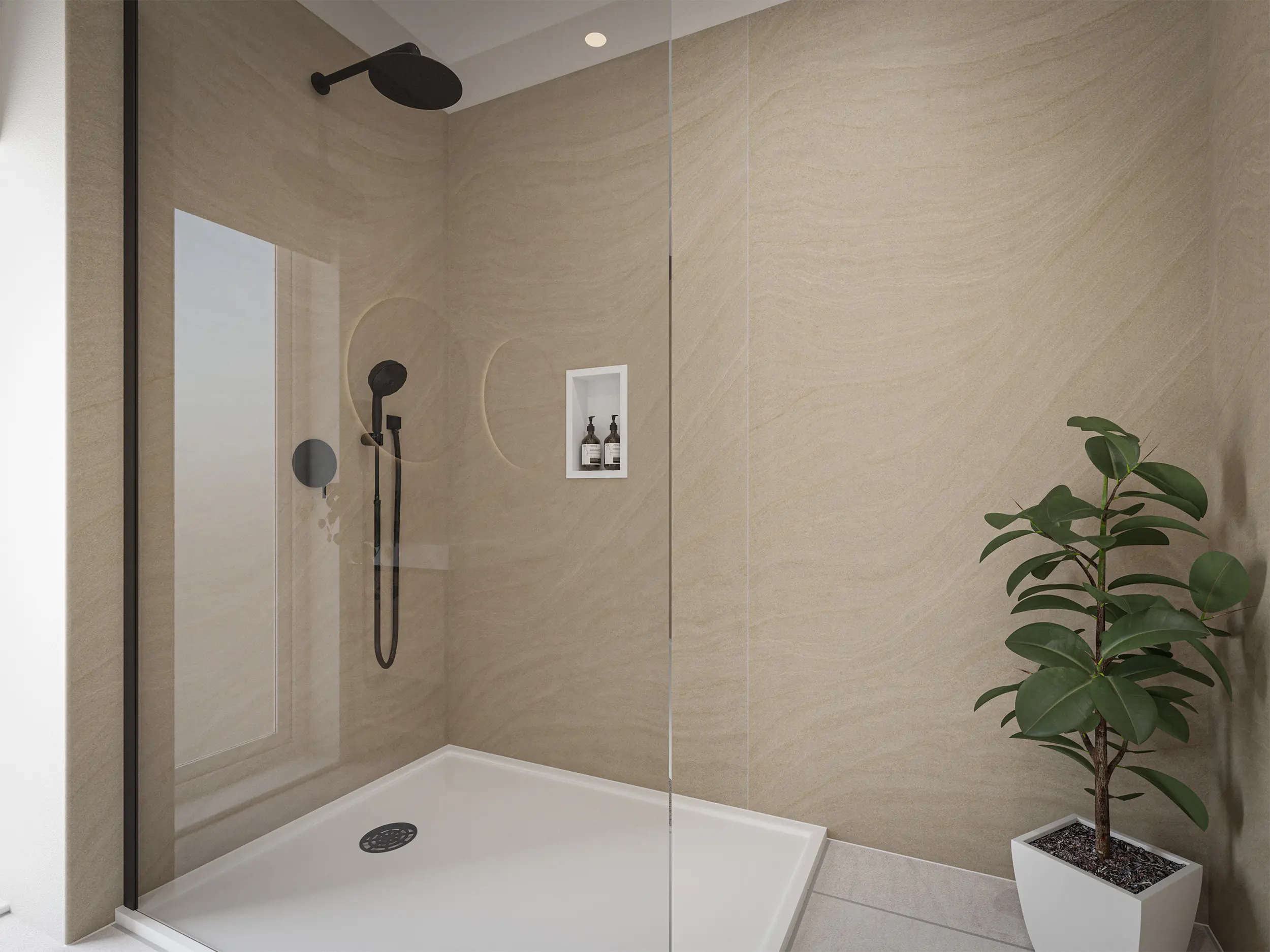 Wetwall Elite Wandpaneel  Sandstone 120 x 242 cm mit Nut & Feder