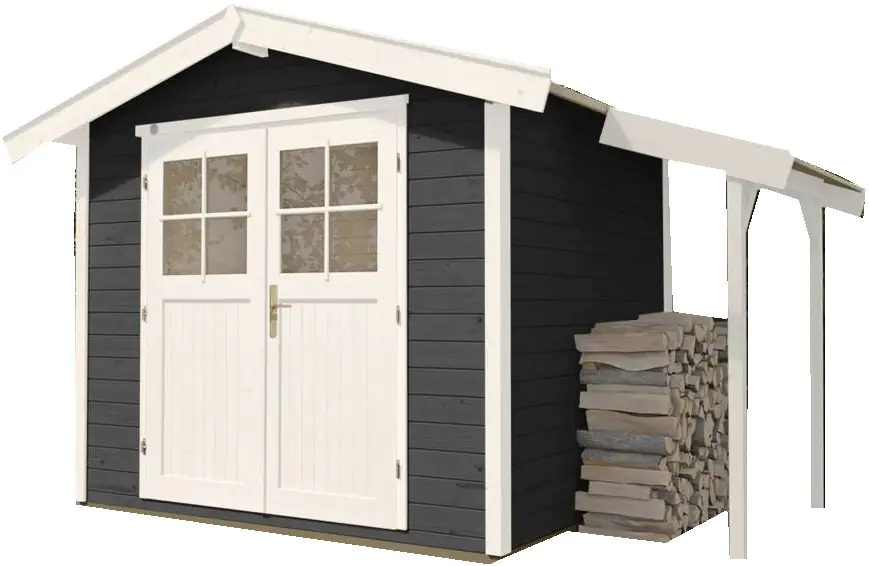 Weka Gartenhaus Zoey 296 x 205 cm anthrazit mit Fußboden