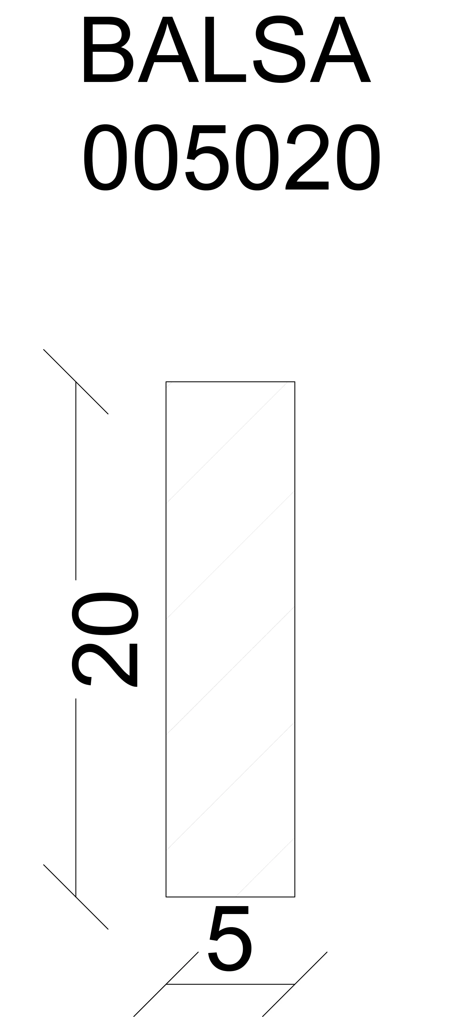 FN Neuhofer Balsa Leiste 100 cm 20 x 5 mm Balsa