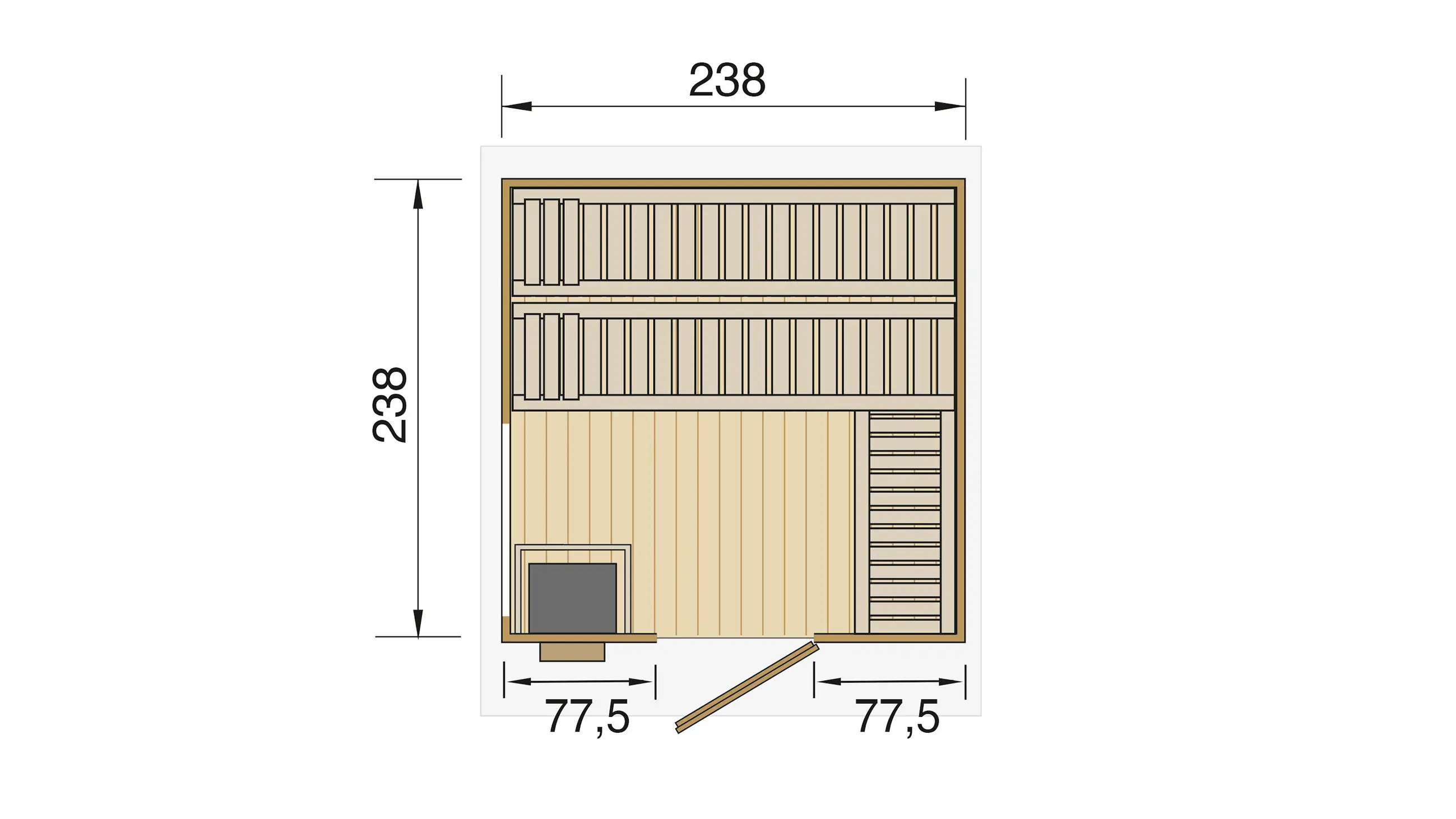 Weka Gartensauna Kuopio anthrazit 5,66 m² inkl. 9 kW Ofen BioS