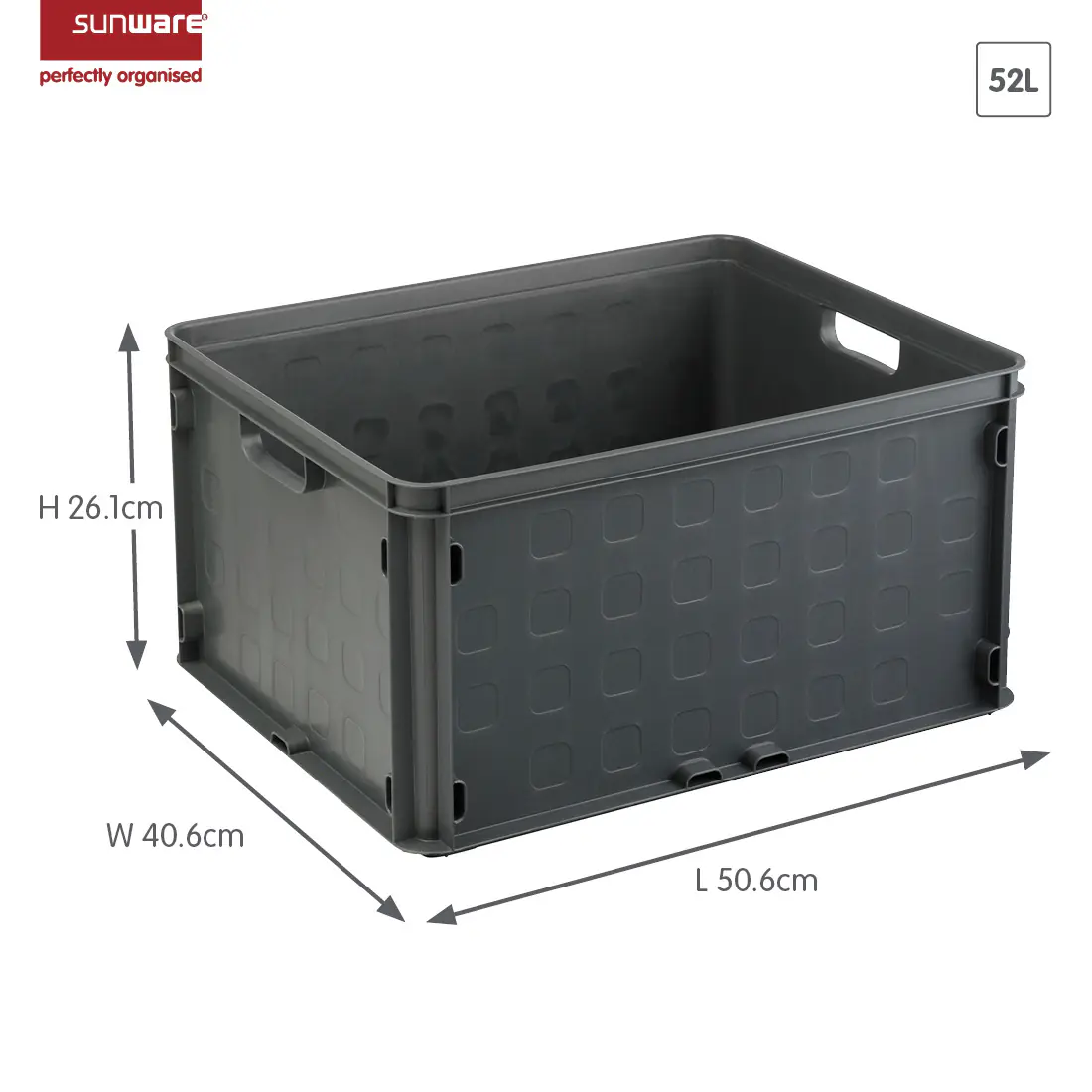 Sunware geschlossene Aufbewahrungsbox Square 52L anthrazit 50 x 40 x 26 cm Sunware geschlossene Aufbewahrungsbox Square 52L anthrazit 50 x 40 x 26 cm