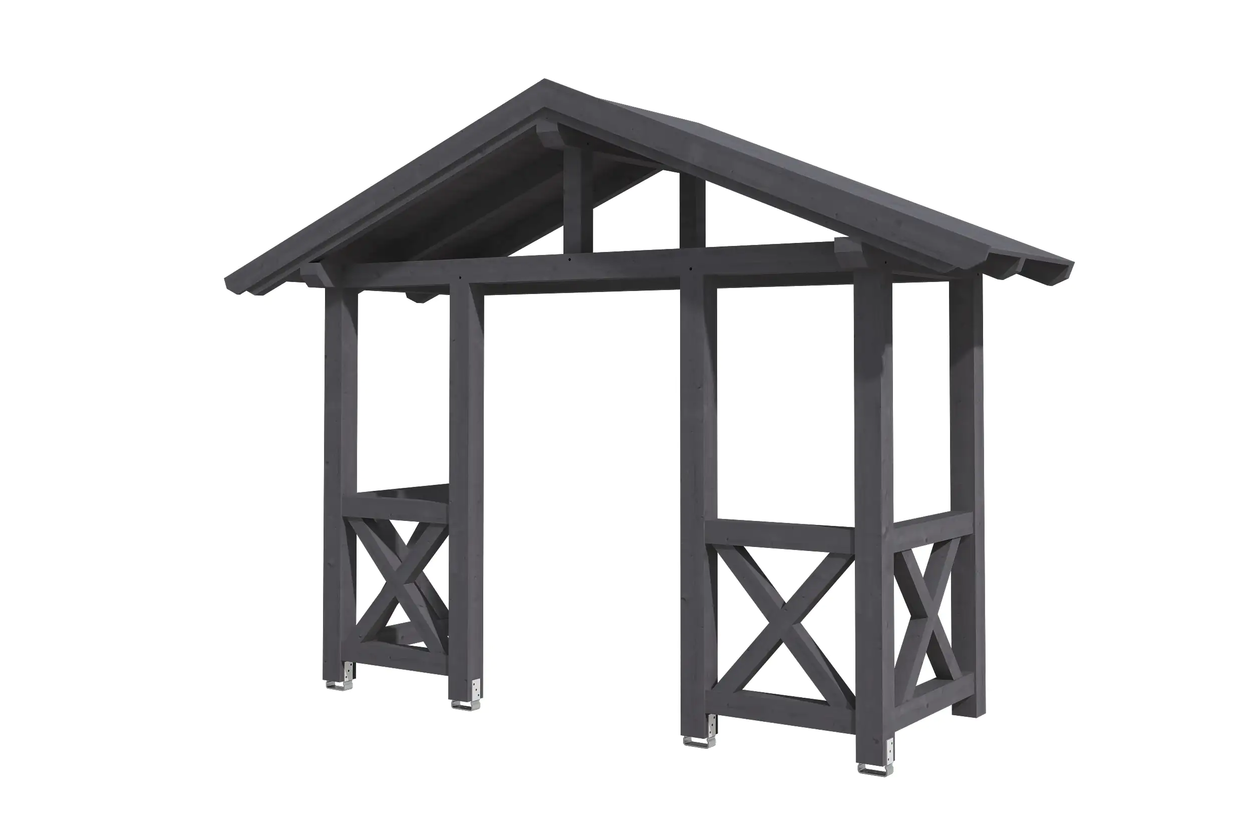 SKAN HOLZ Vordach Stralsund Typ 5 360 x 139 cm, lasiert in Schiefergrau