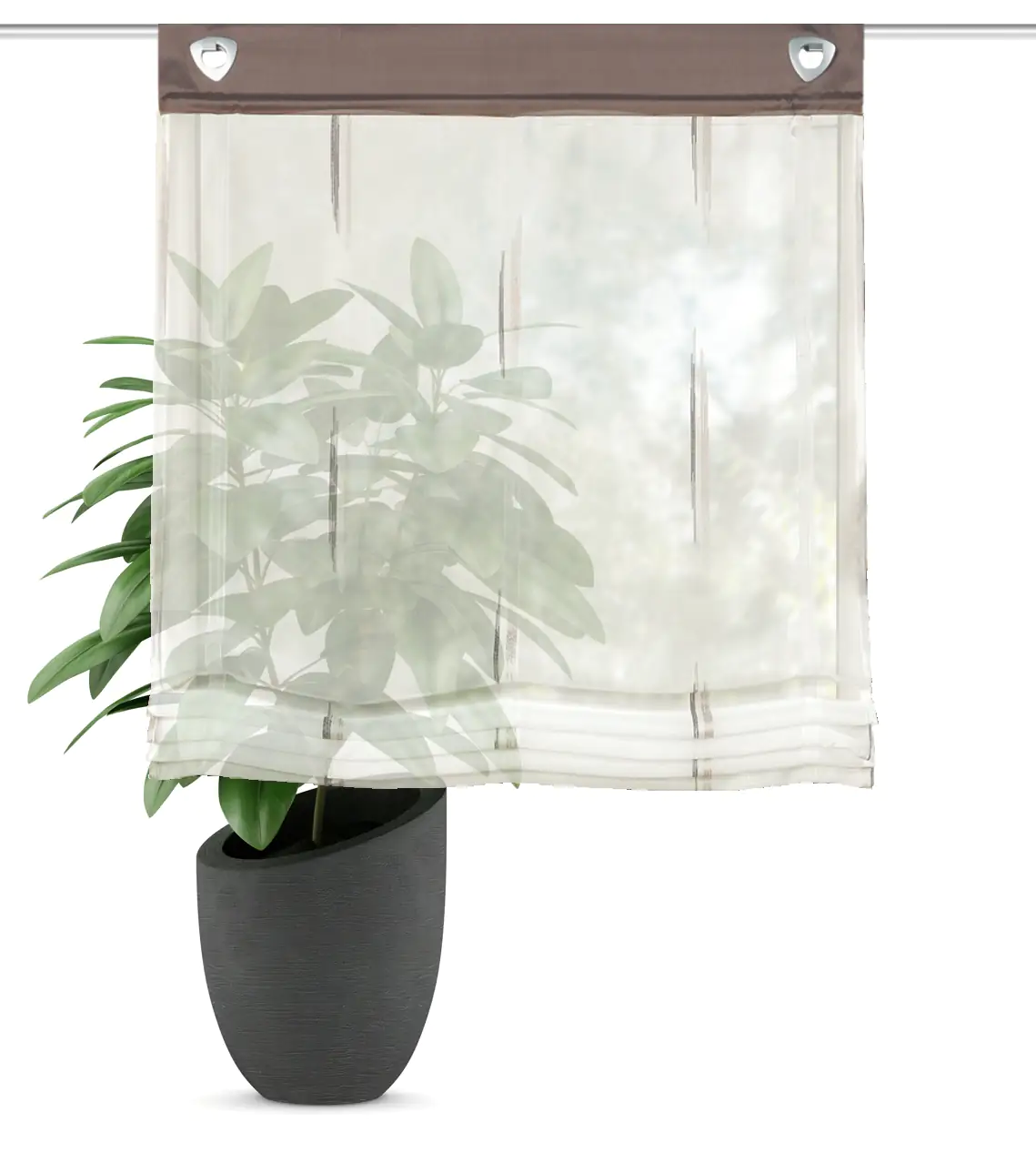 Home Wohnideen Raffrollo Voile Scherli stein 140 x 95 cm Home Wohnideen Raffrollo Voile Scherli stein 140 x 95 cm