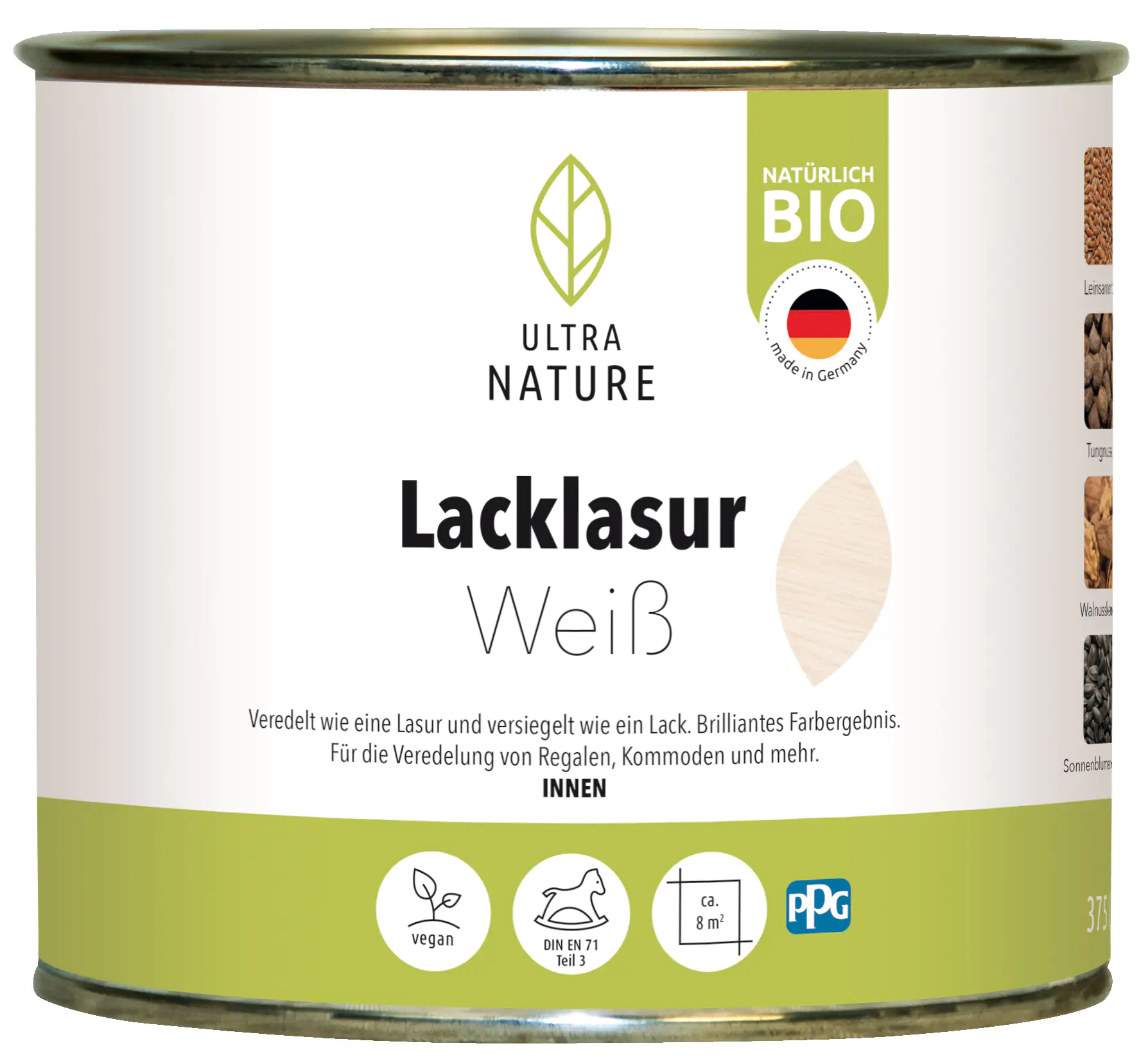 Ultra Nature Lacklasur 375 ml weiß