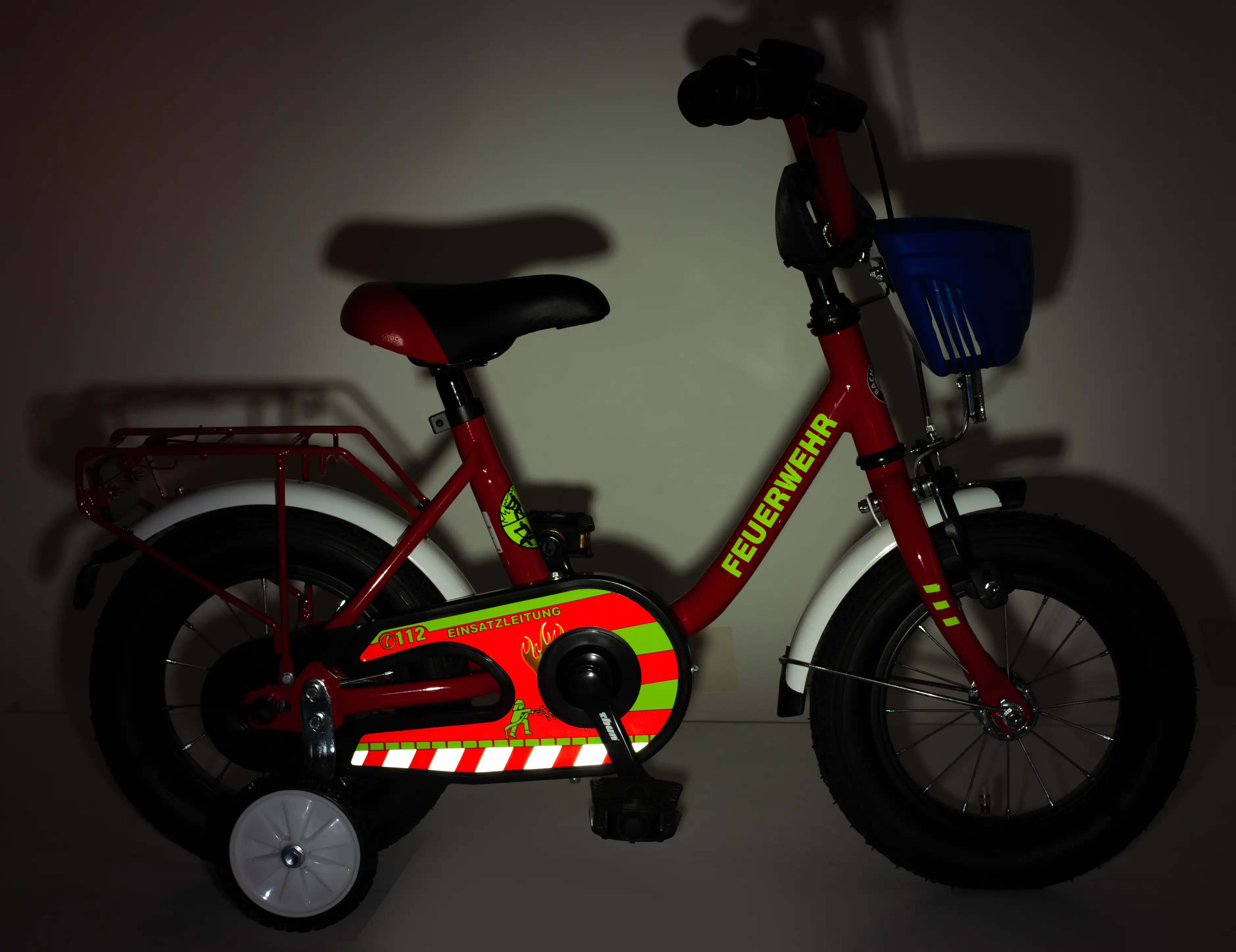 Bachtenkirch Kinderfahrrad Feuerwehr Tiefeinstieg 16 Zoll rot