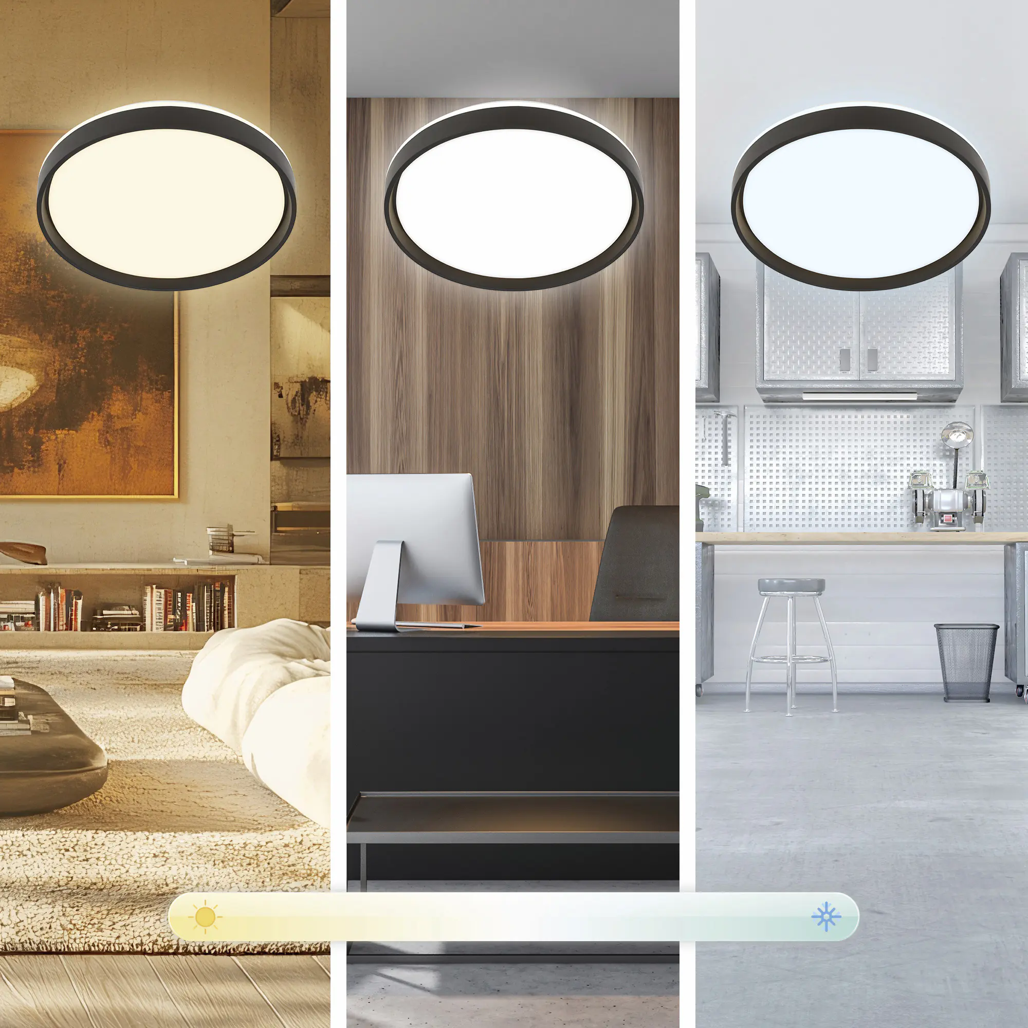 Briloner LED-Deckenleuchte Jus Ø48,5 cm schwarz matt RGB dimmbar